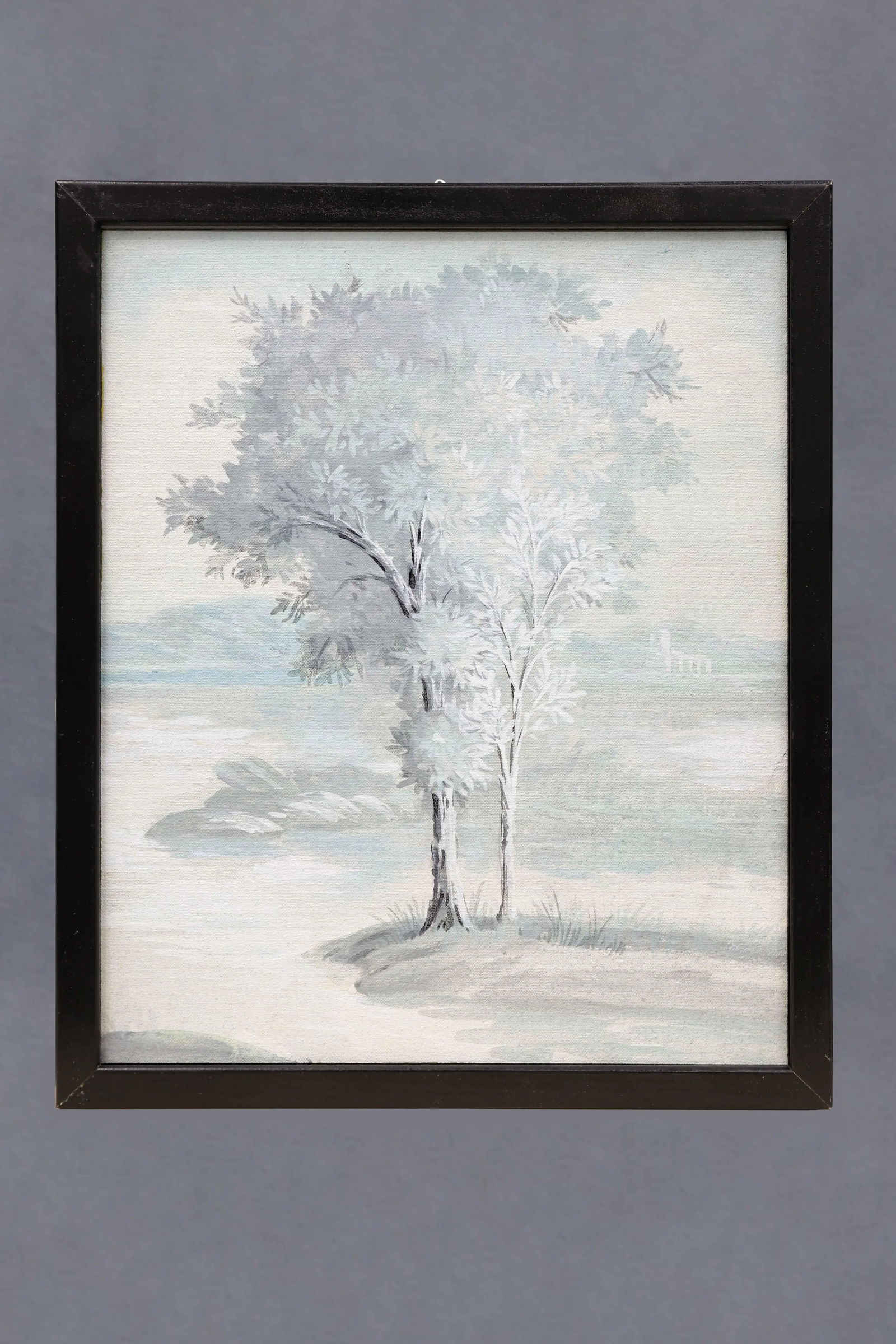 1980s Tree in Landscape Framed Painting - 4