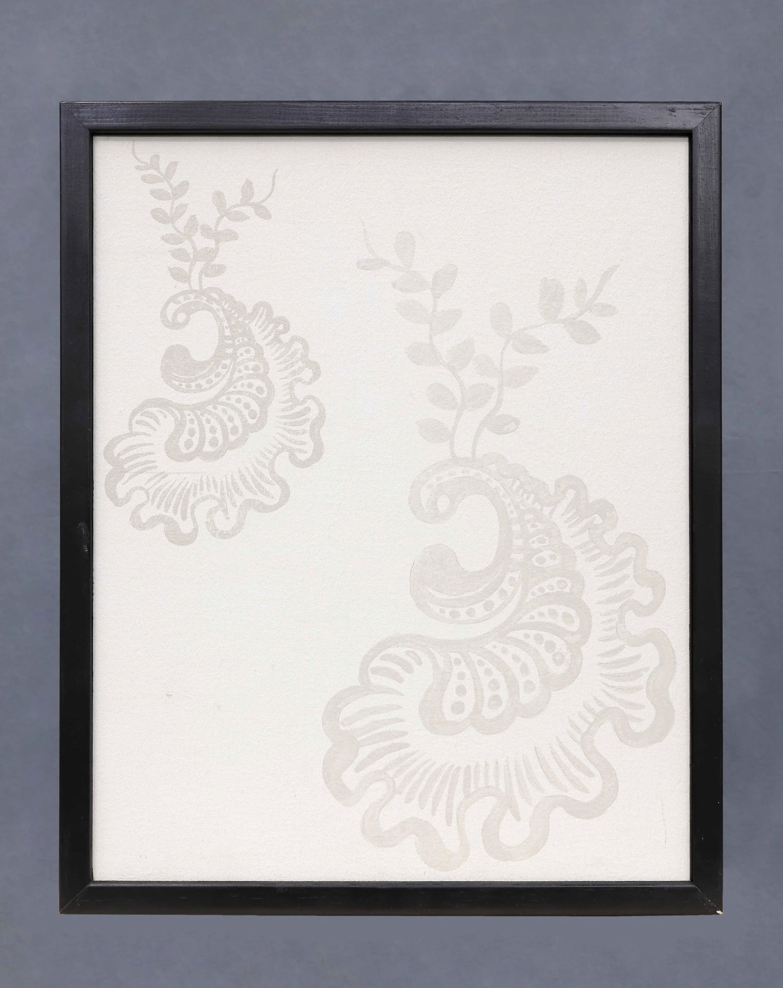 Vintage Mid-Century Shells and Leaves Framed Painting - 2