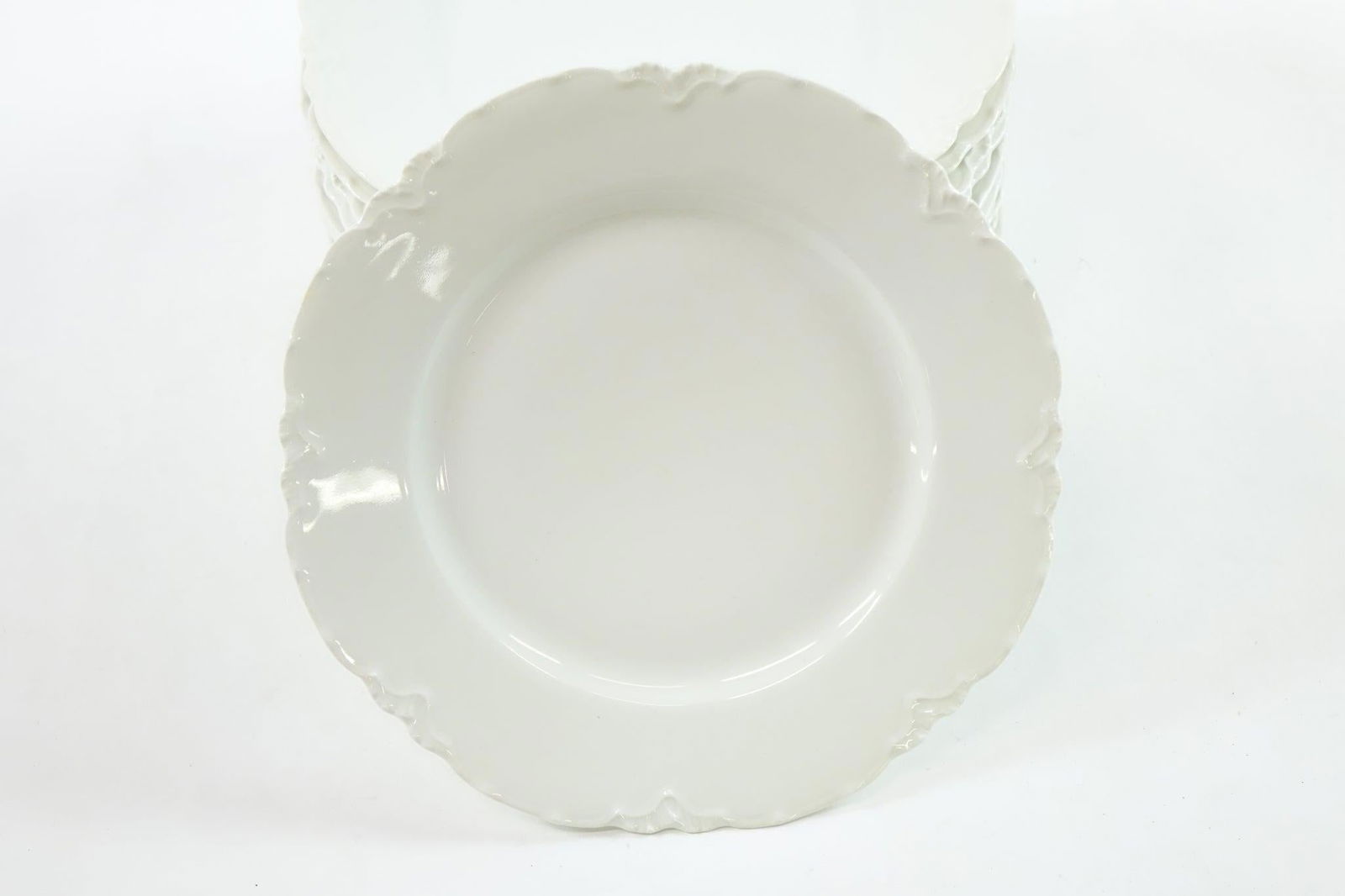 Antique Haviland France Ranson White Dinner Plates- Set of 12 - 3