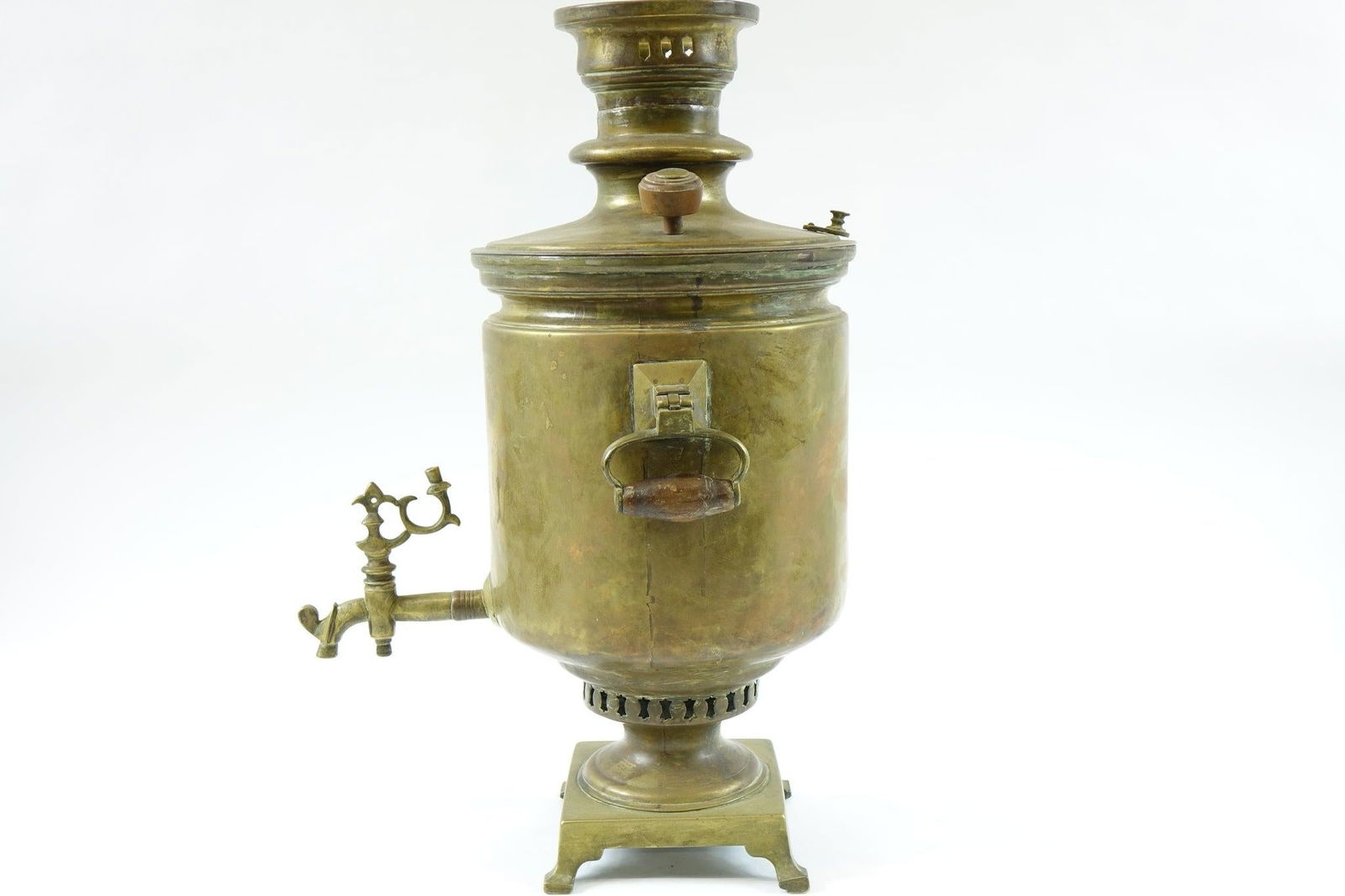 Antique 19th-Century Russian Brass Samovar – 10.5" X 13" X 18.5" - 6