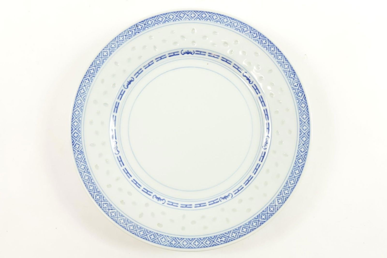 Vintage Chinese Blue and White Porcelain Plates Marking on the Bottom - Set of 4 - 2