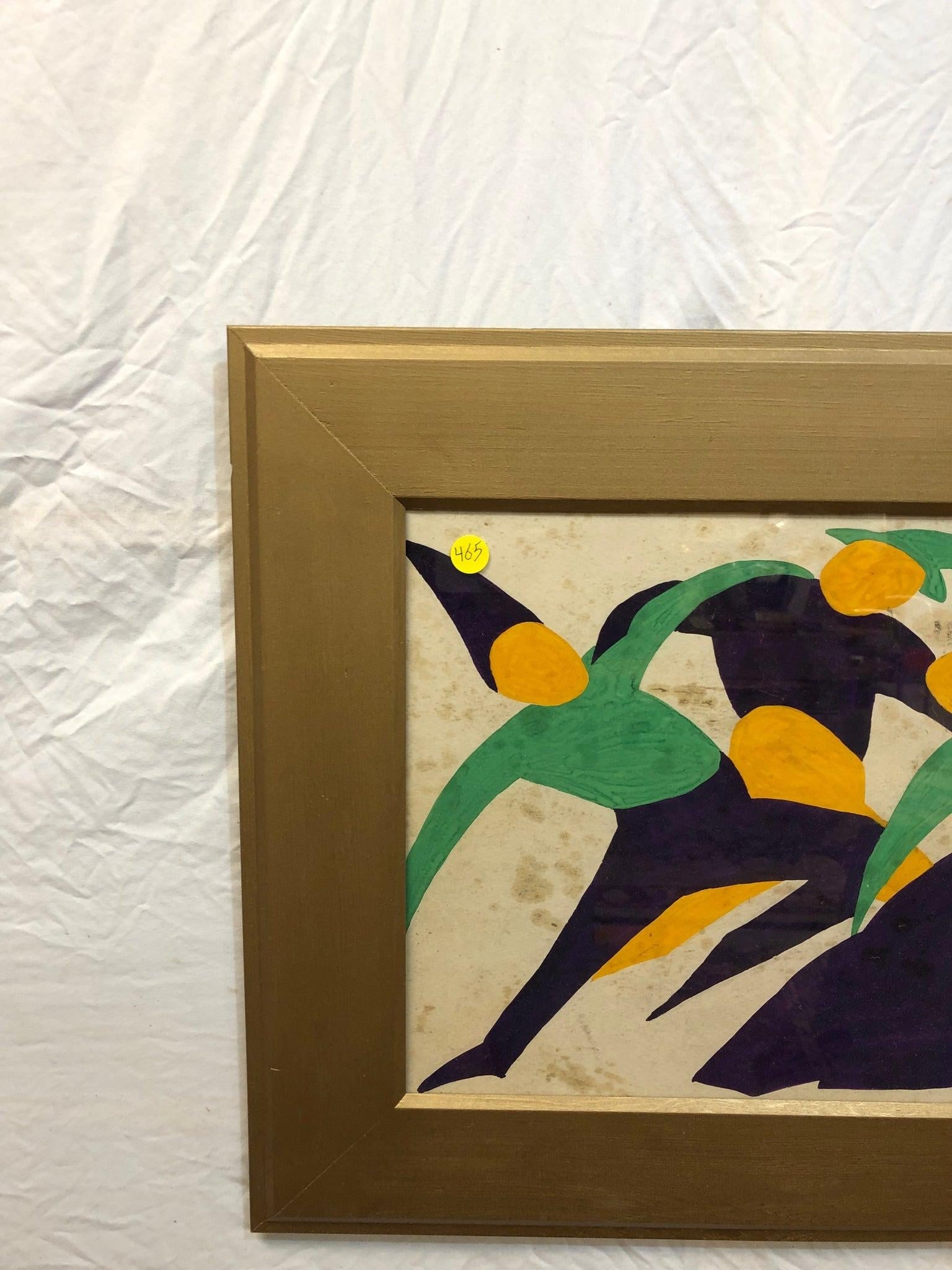 Late 20th Century "The Dancers" – Original Acrylic Painting on Paper - 3