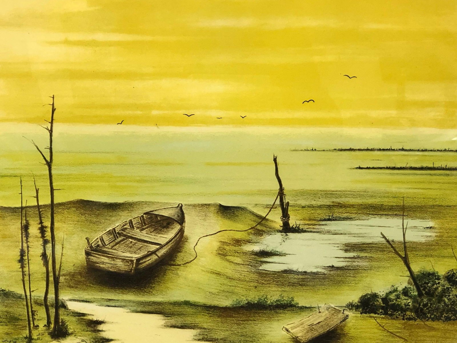 Vintage Signed Limited Edition Coastal Landscape Lithograph, Framed - 2