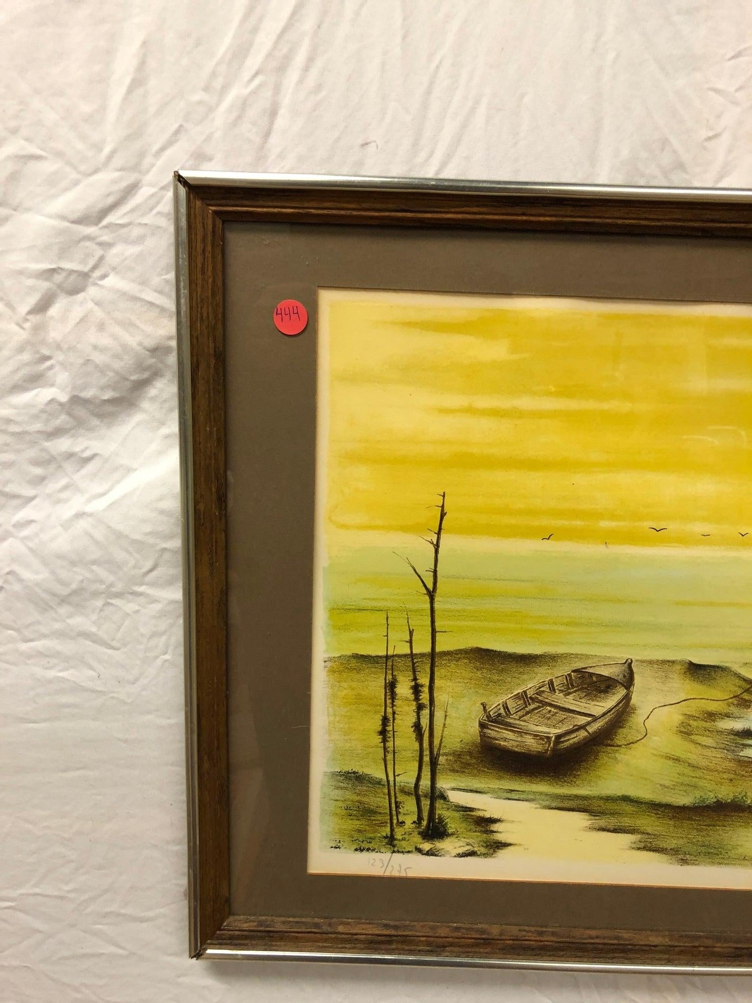 Vintage Signed Limited Edition Coastal Landscape Lithograph, Framed - 3