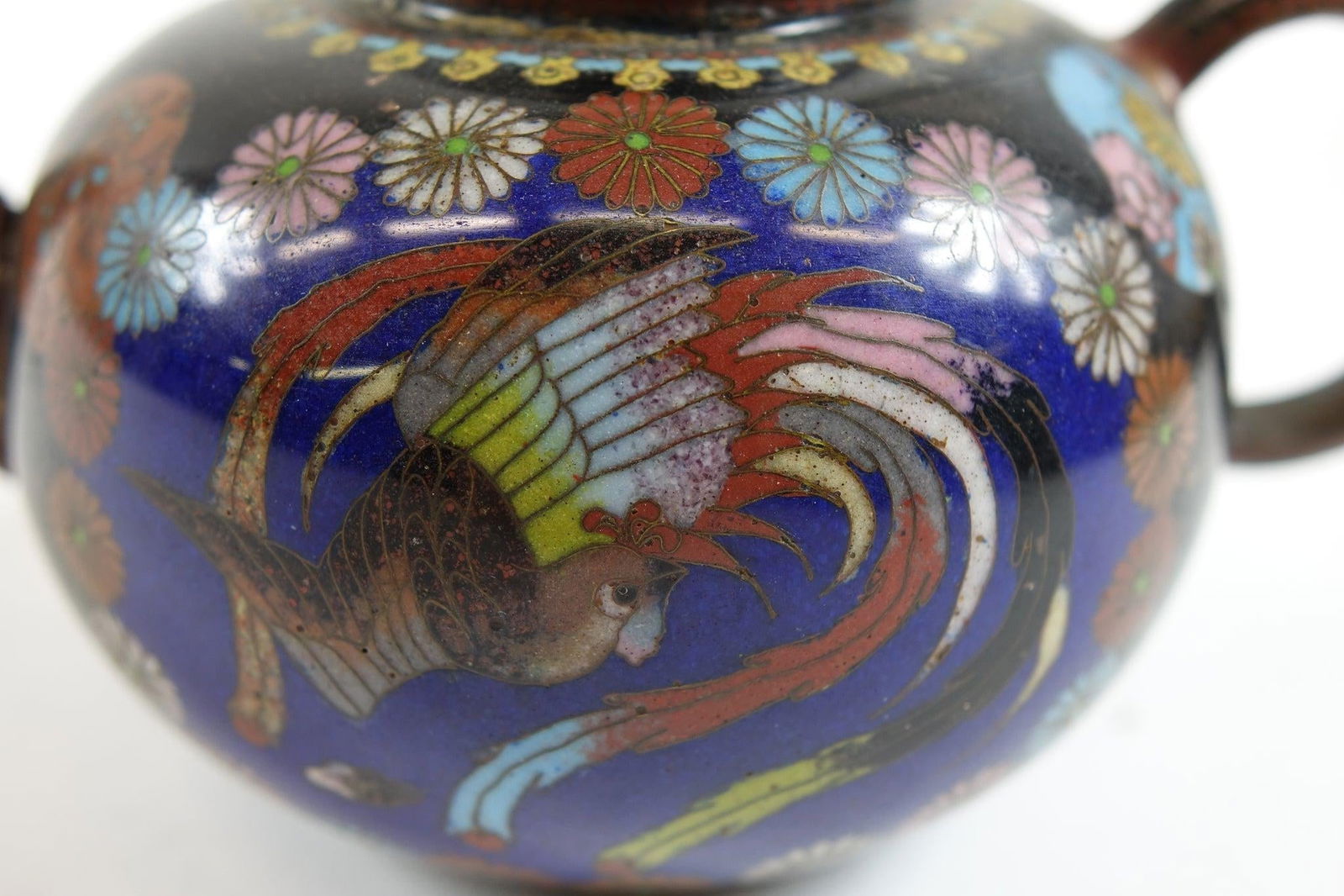 Antique Chinese Cloisonne Decorative Teapot - 2