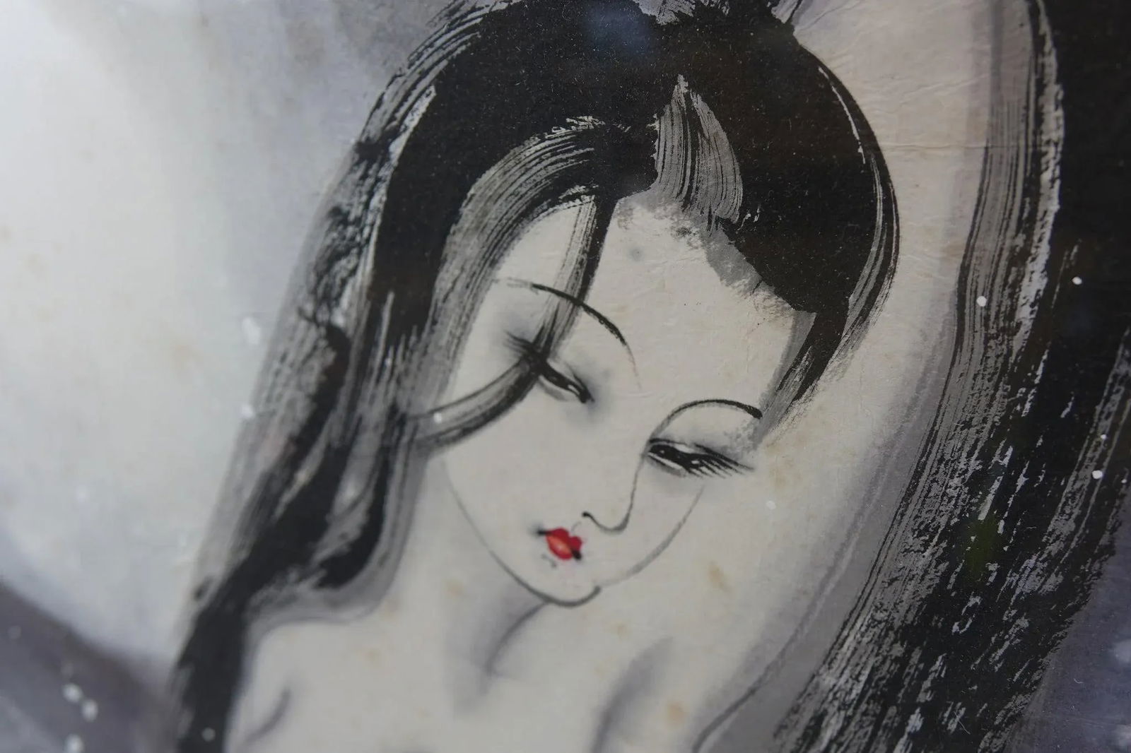 Mid 20th Century Nude Watercolor Ink Painting on Paper Original, Framed - 4