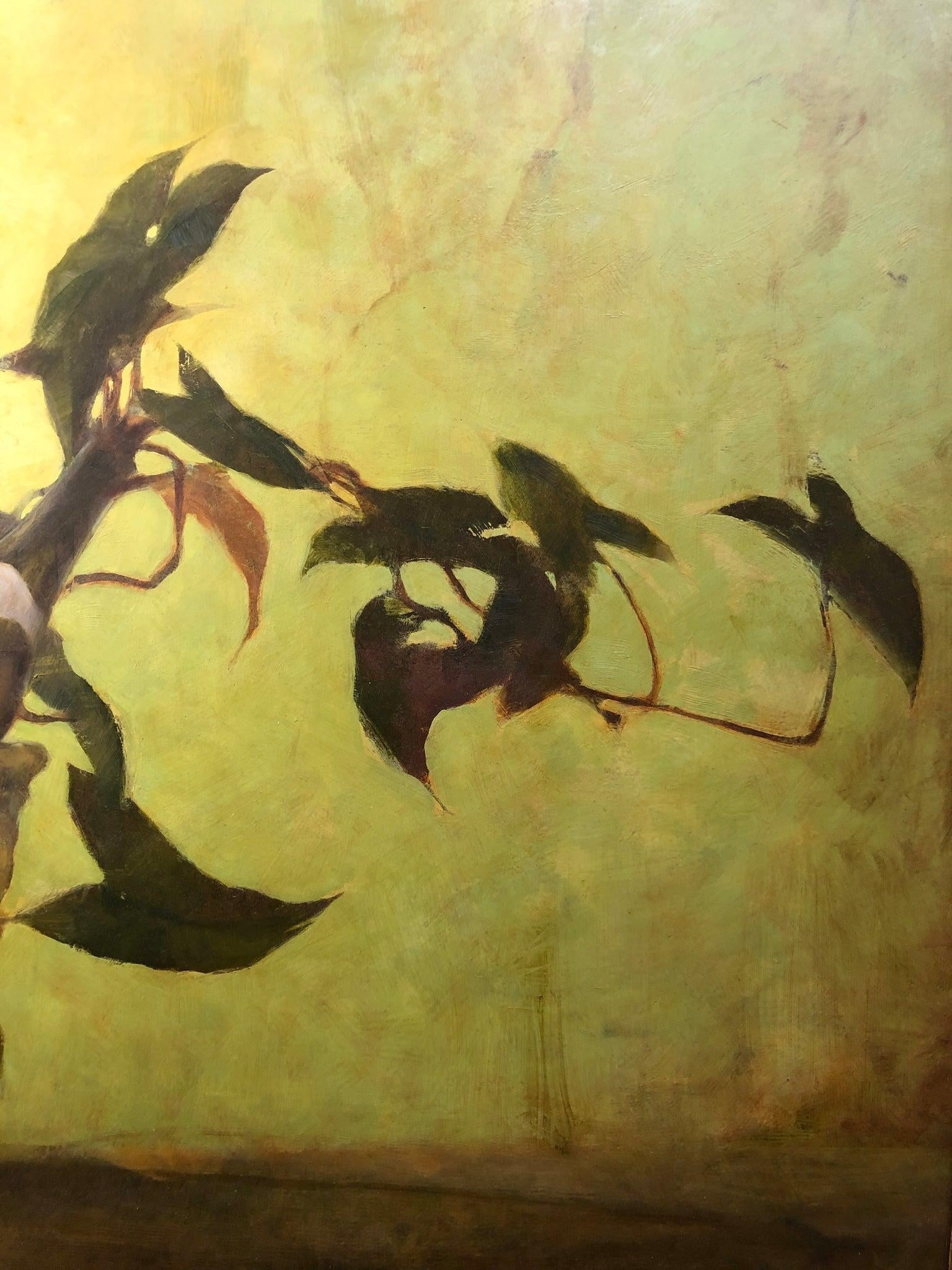 Late 20th Century Still Life With Wine and Plants – Original Oil Painting on Canvas - 4