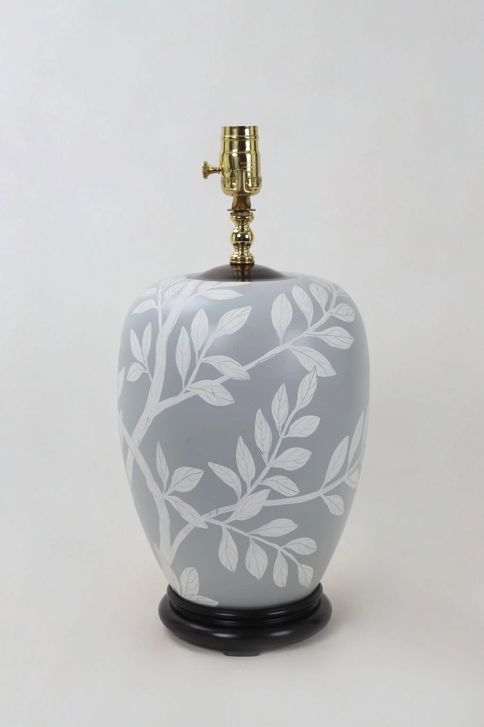 Vintage Frost GrayPorcelain Ginger Jar Lamp - 4