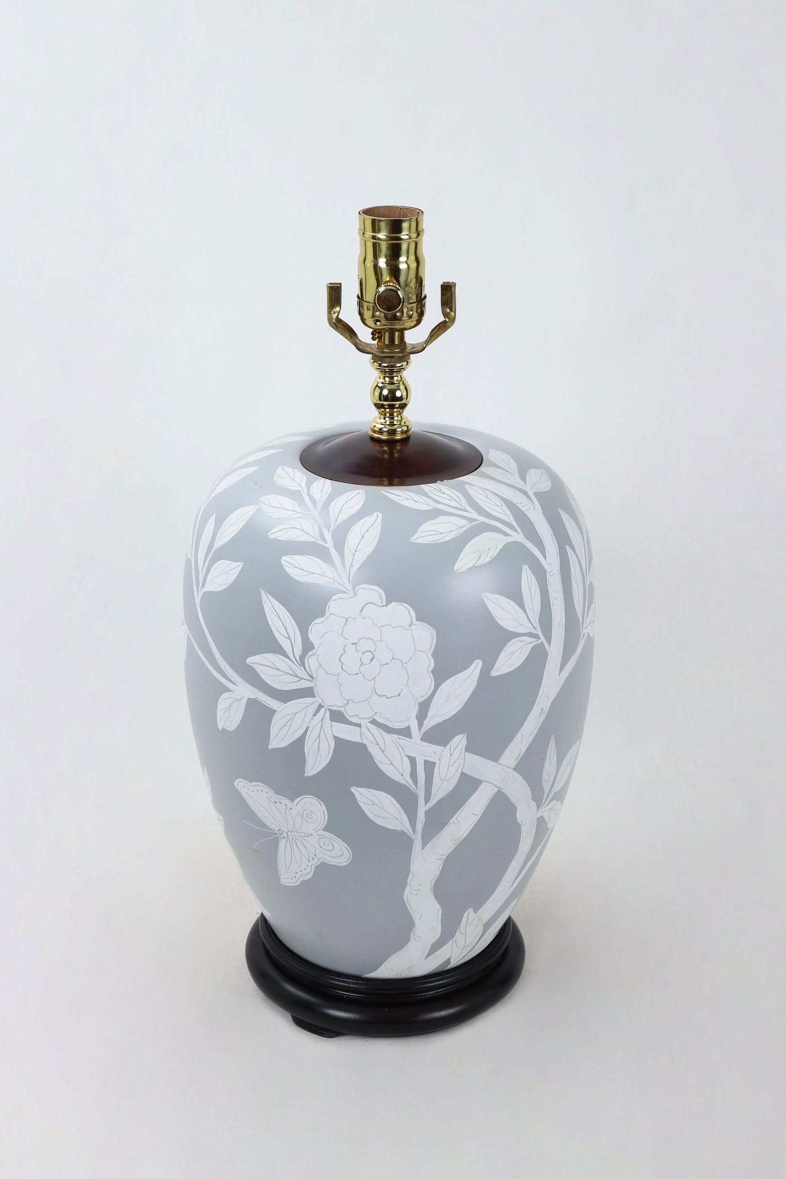 Vintage Frost GrayPorcelain Ginger Jar Lamp - 5