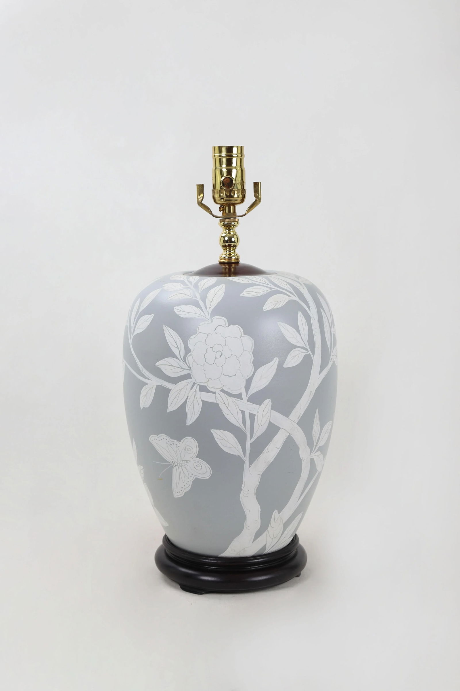 Vintage Frost GrayPorcelain Ginger Jar Lamp - 7