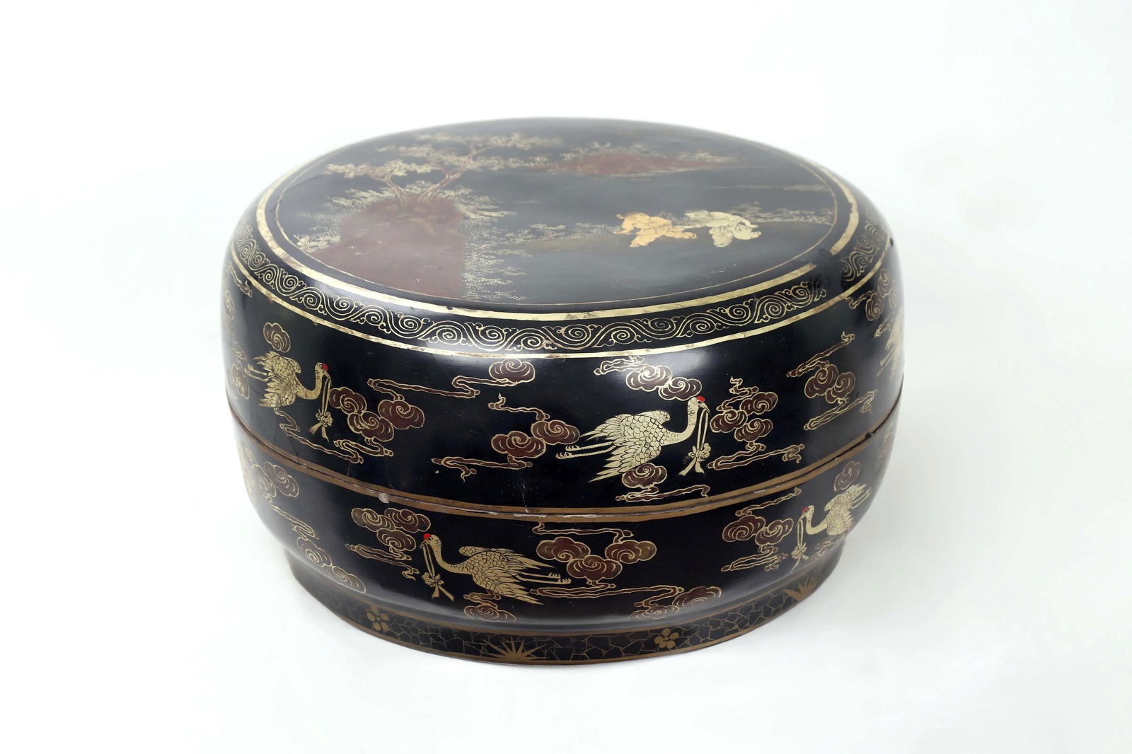 Chinese Qing Dynasty Dark Wood Drum Box Ottoman - 2