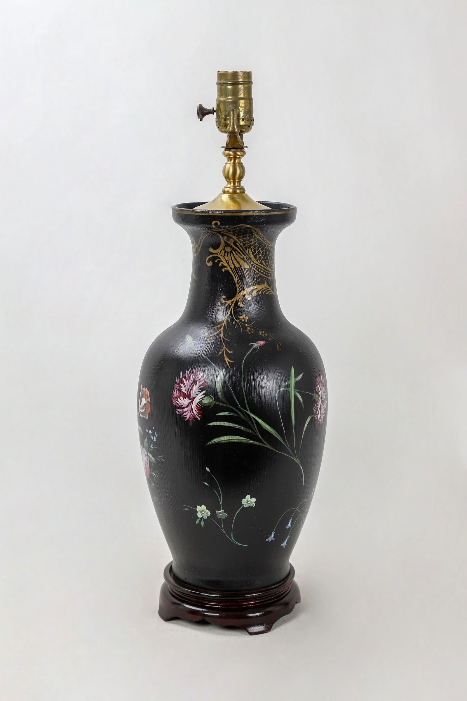 Early 20th Century Vintage Porcelain Vase Lamp - 3