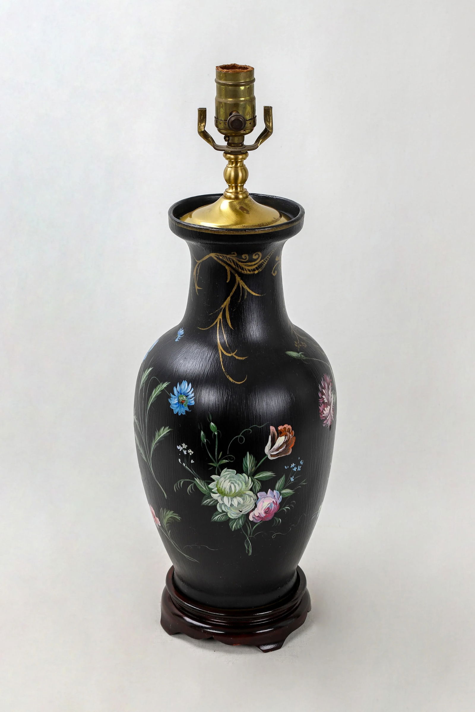 Early 20th Century Vintage Porcelain Vase Lamp - 5