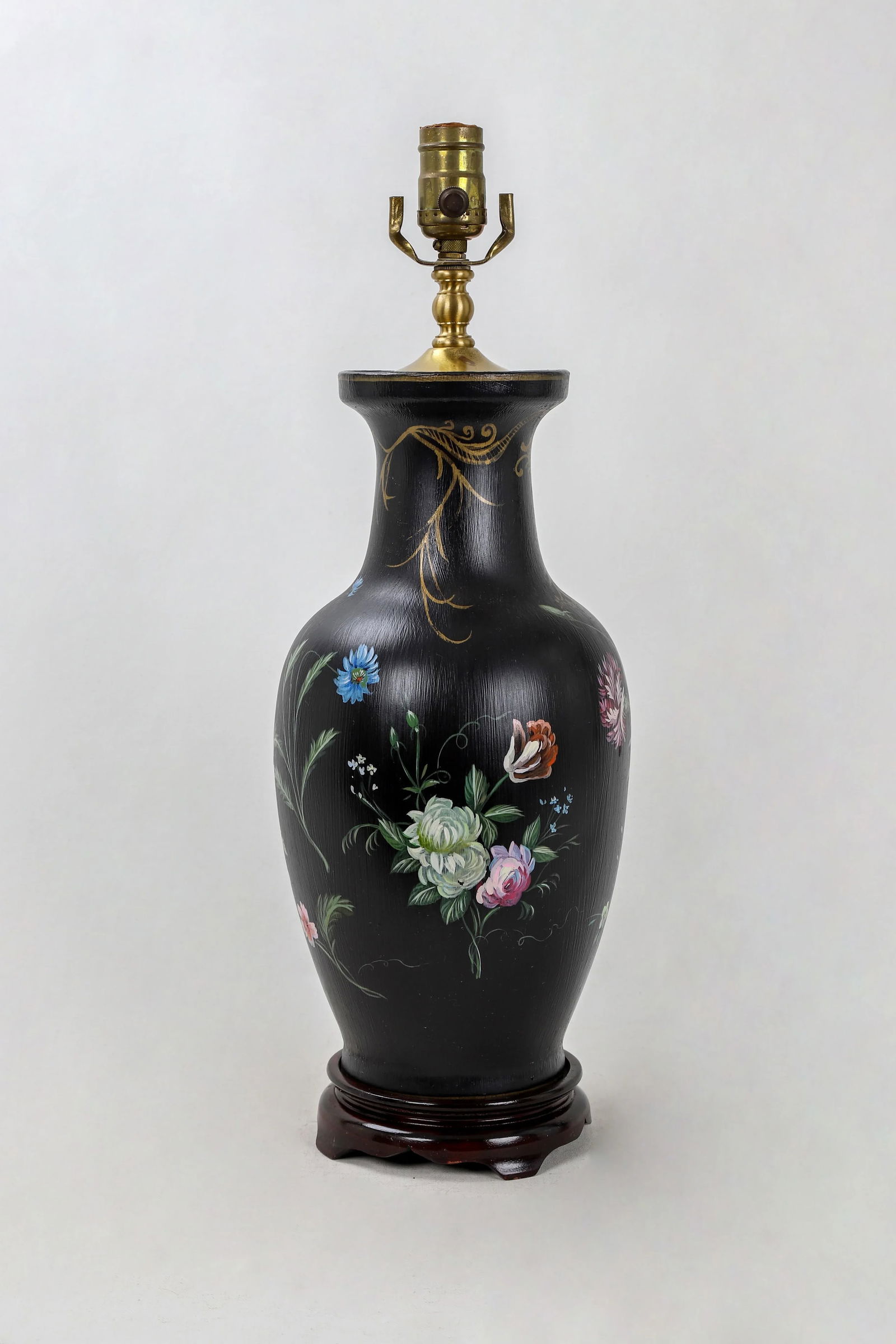 Early 20th Century Vintage Porcelain Vase Lamp - 9