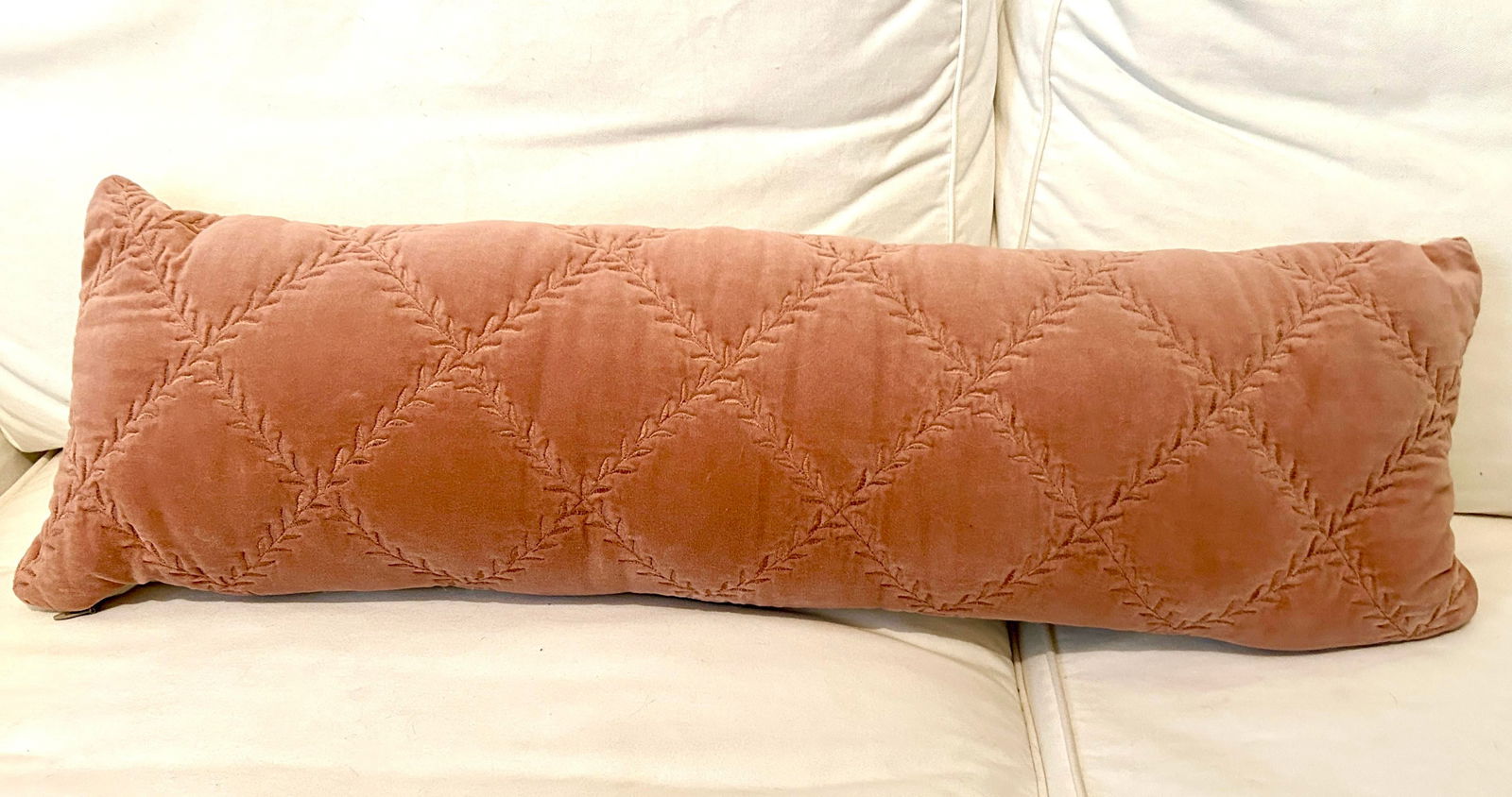 Bella Notte and Linen Long Lumber Pillow in Rouge and Natural Linen - 7
