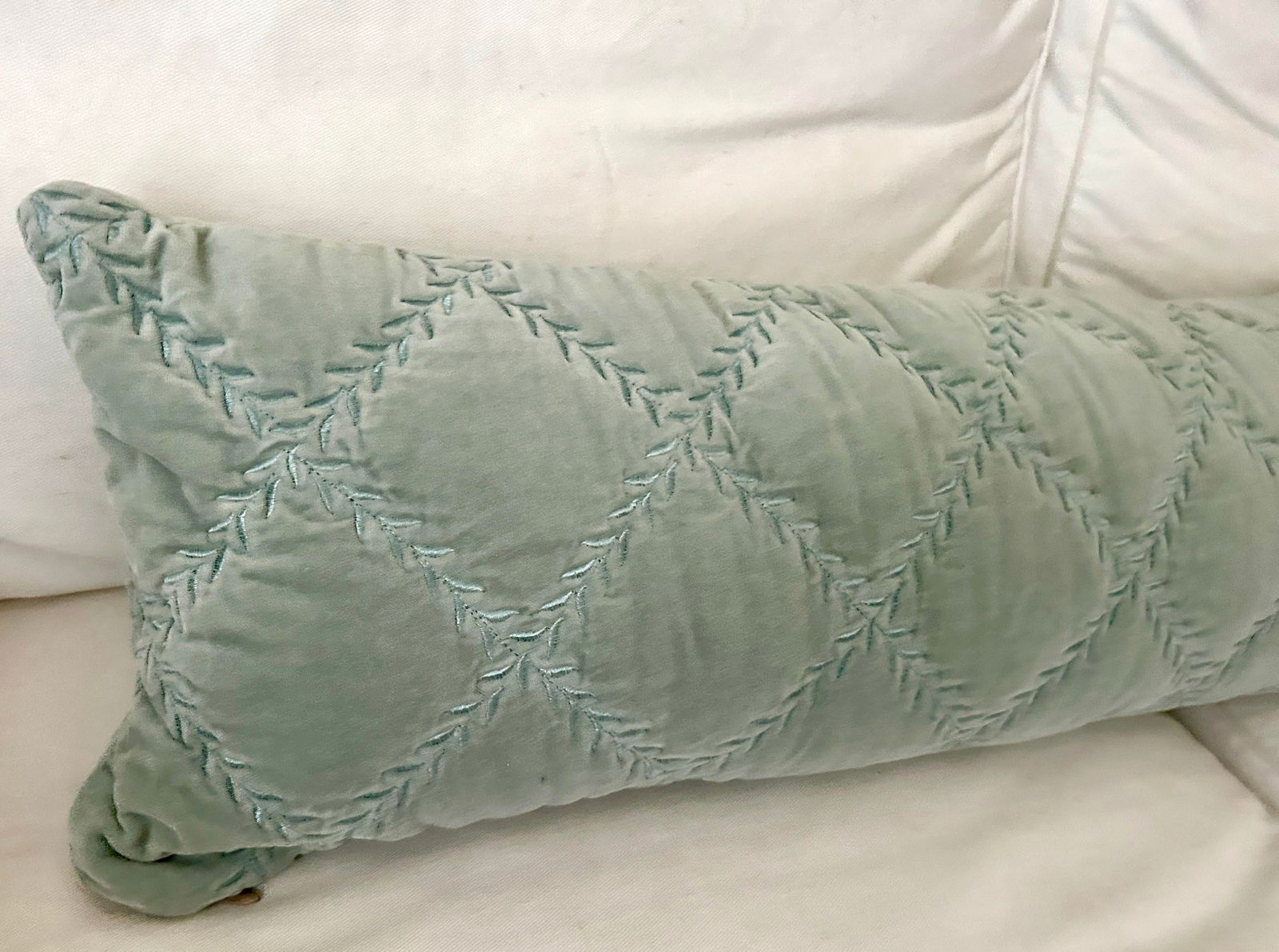 Bella Notte and Linen Long Lumber Pillow in Eucalyptus - 5