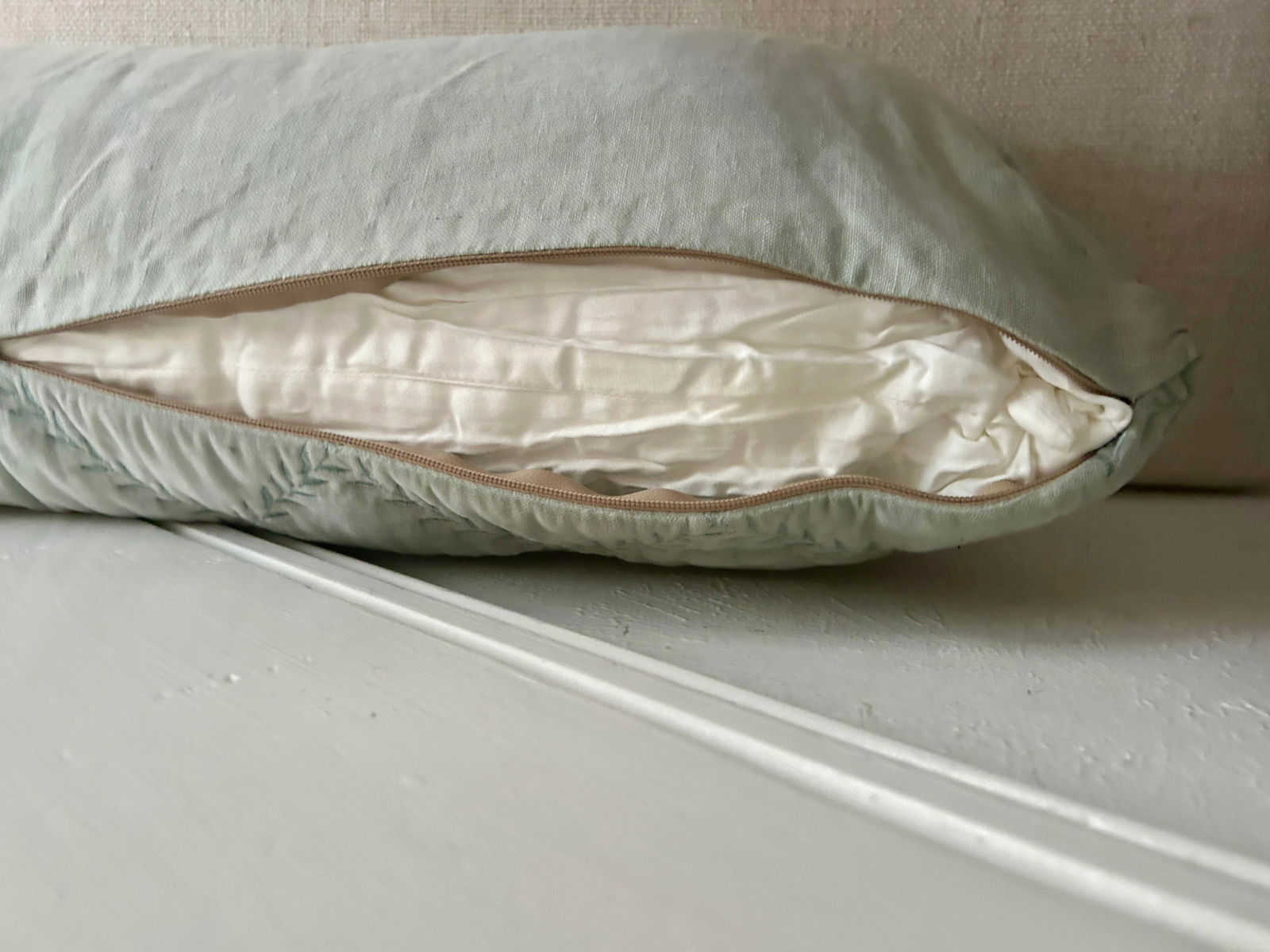 Bella Notte and Linen Long Lumber Pillow in Eucalyptus - 7