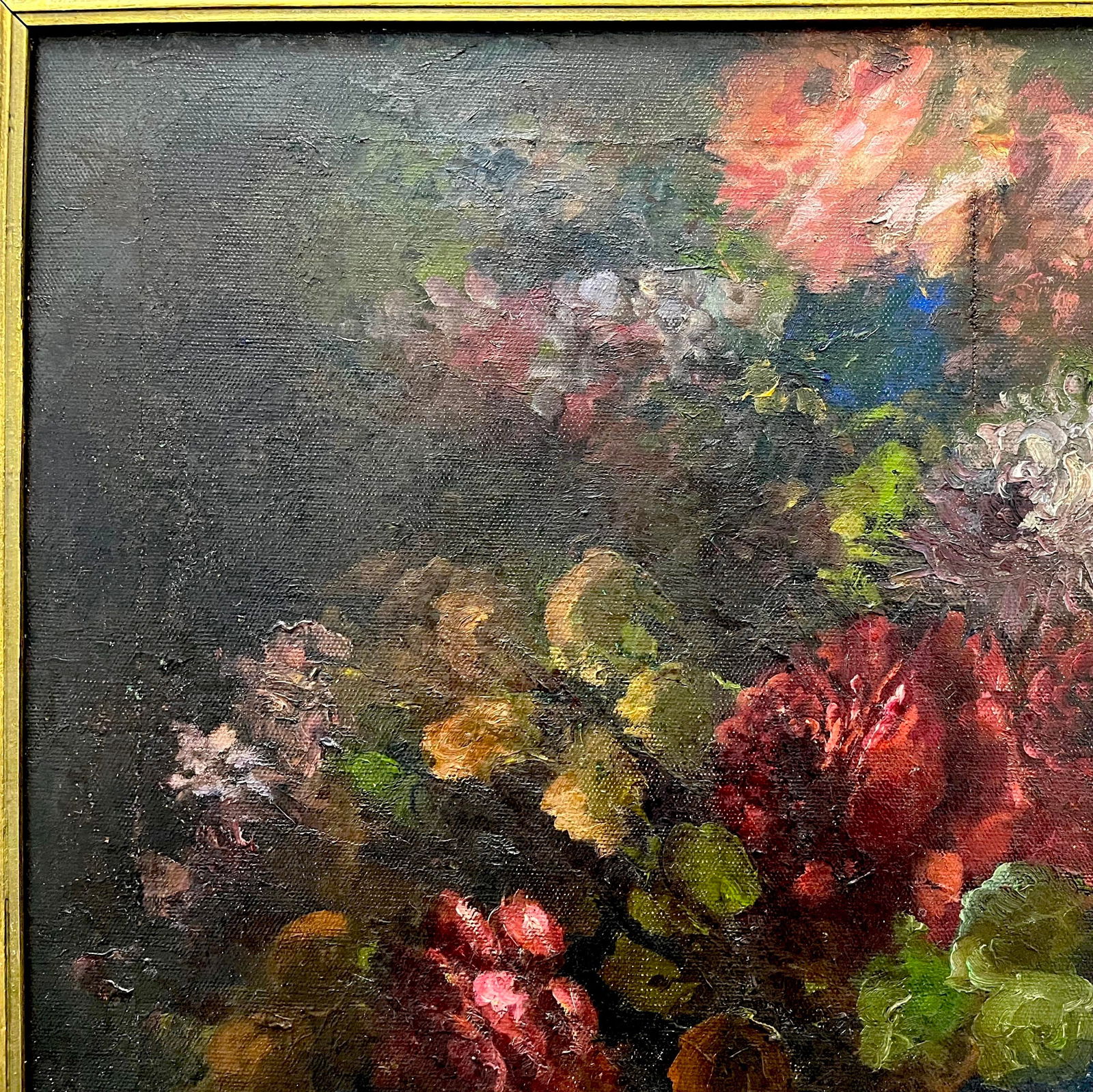 Early 20th Century Floral Still Life Oil Painting on Canvas, Framed - 2
