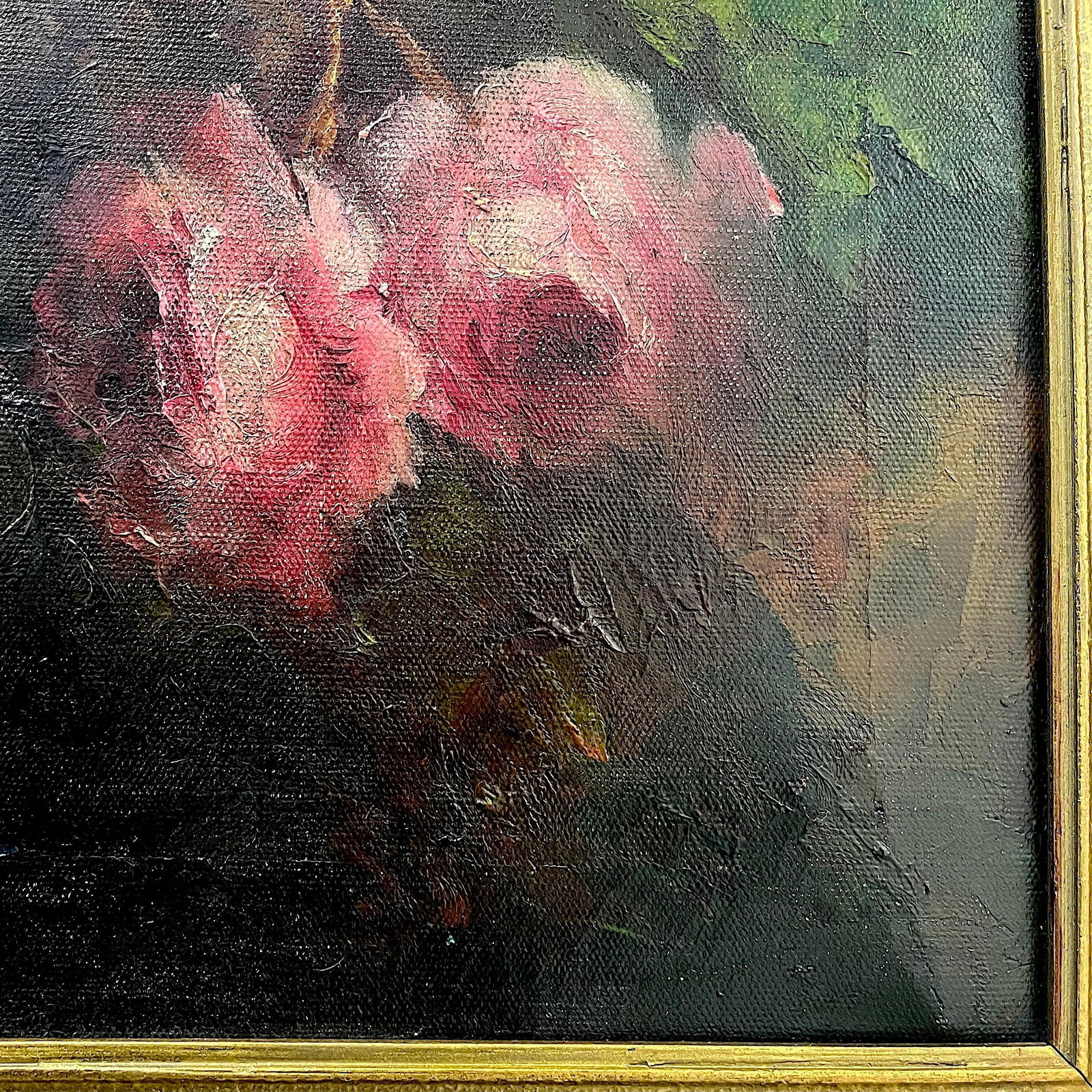Early 20th Century Floral Still Life Oil Painting on Canvas, Framed - 6
