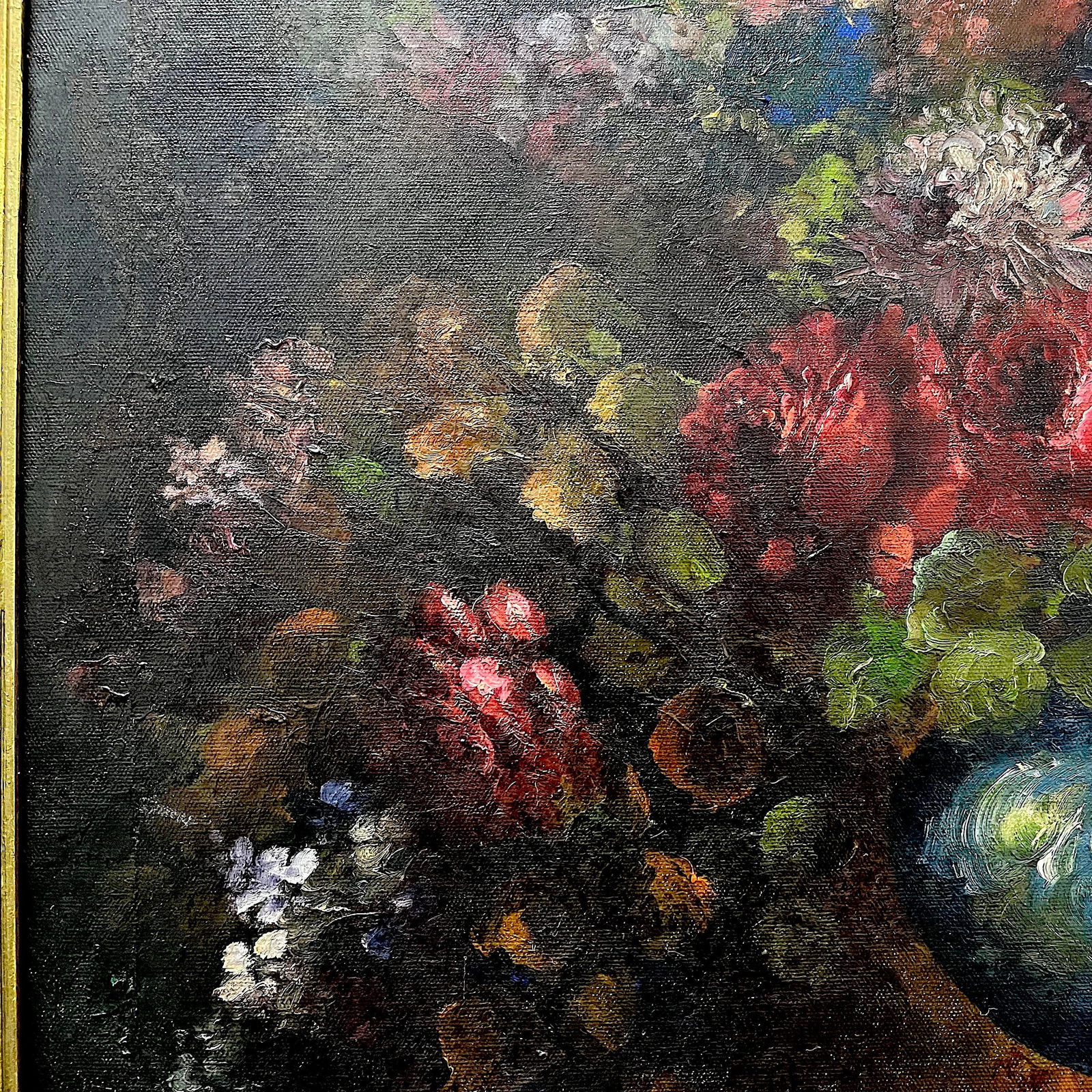 Early 20th Century Floral Still Life Oil Painting on Canvas, Framed - 9