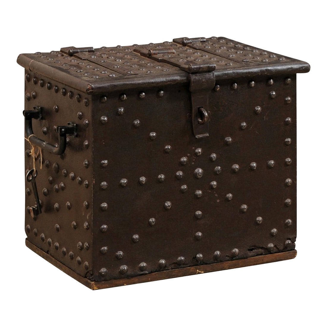 18th Century Iron Clad Wood Strong box, Spain (1 of 12)