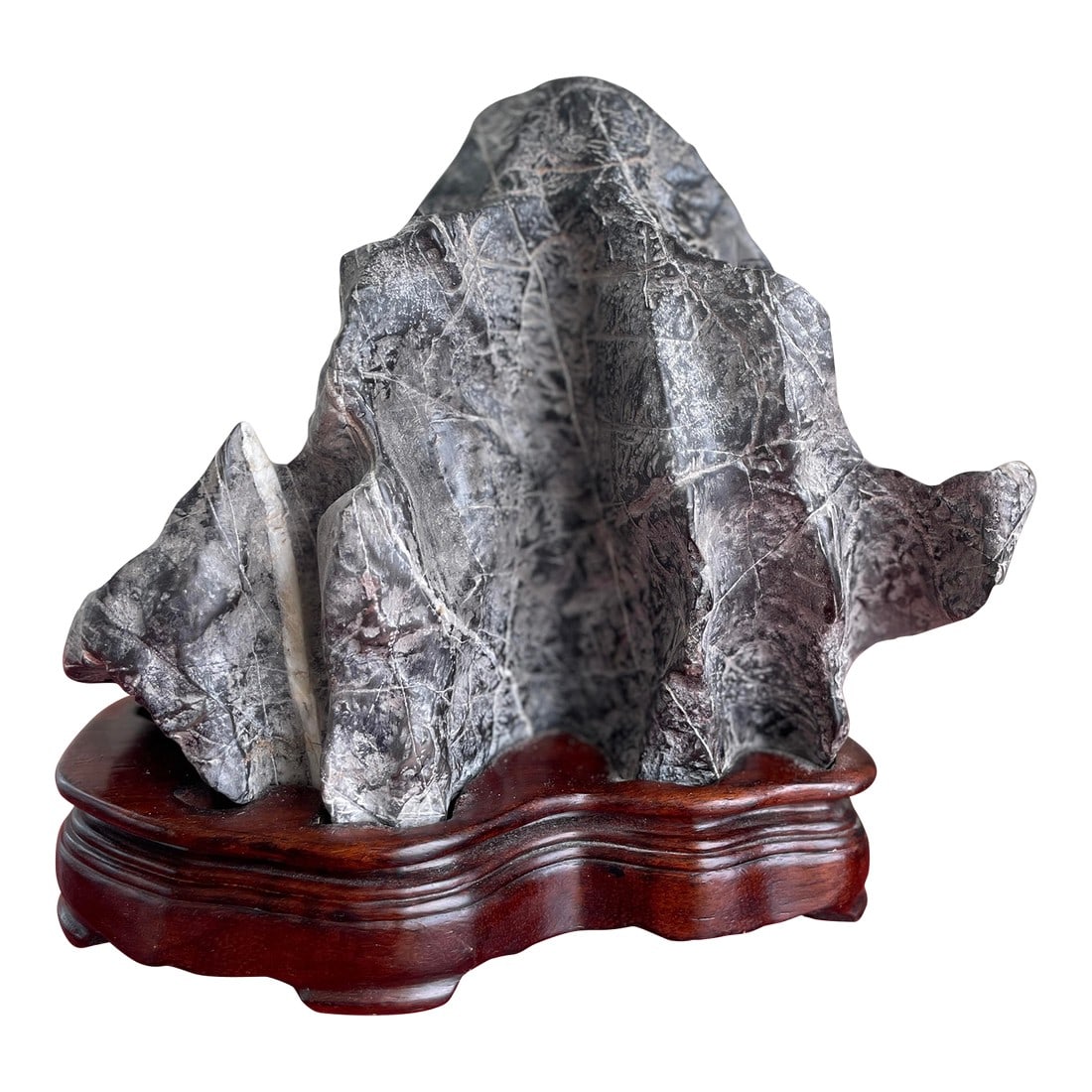 Chinese Scholar Stone: This extraordinary Chinese scholar's stone is one of a small collection I have on offer (see last image for others). The aesthetics of a scholar's rock is based on subtleties of color, shape, markings