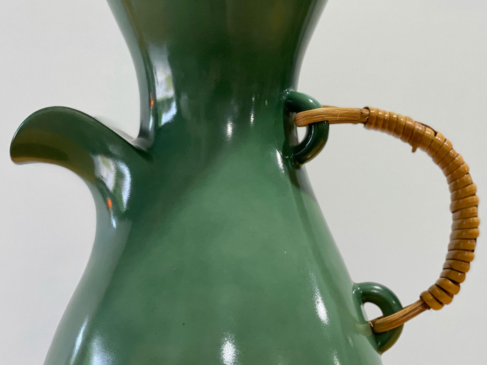1950s Kenji Fujita for Freeman Lederman, Modernist Coffee Carafe Pitcher - Green - 2