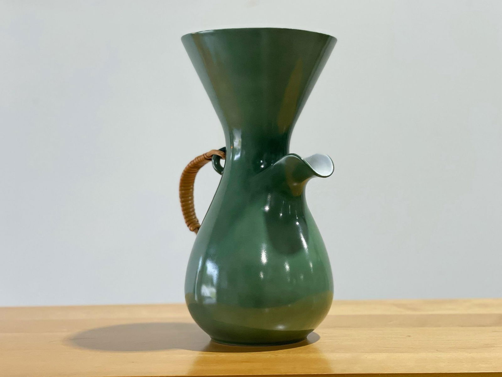 1950s Kenji Fujita for Freeman Lederman, Modernist Coffee Carafe Pitcher - Green - 3