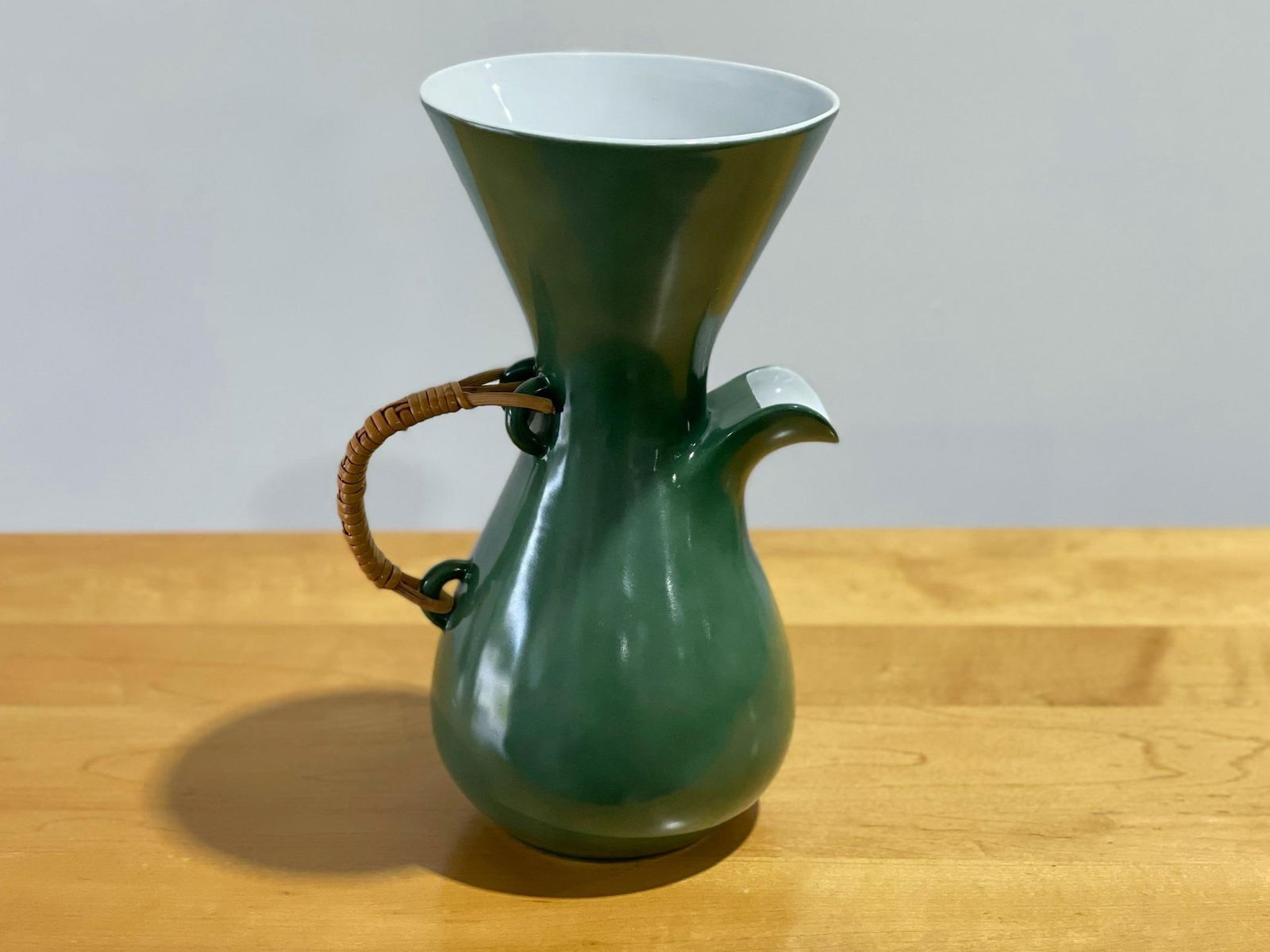 1950s Kenji Fujita for Freeman Lederman, Modernist Coffee Carafe Pitcher - Green - 8