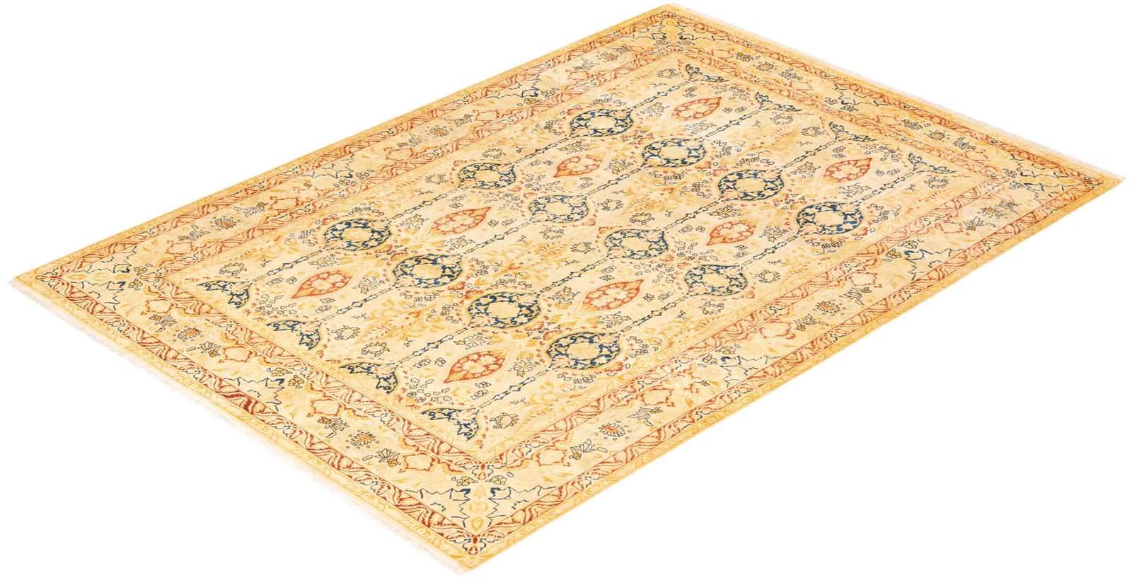 Mogul, One-of-a-Kind Hand-Knotted Area Rug - Ivory, 6' 2" x 8' 8" - 8