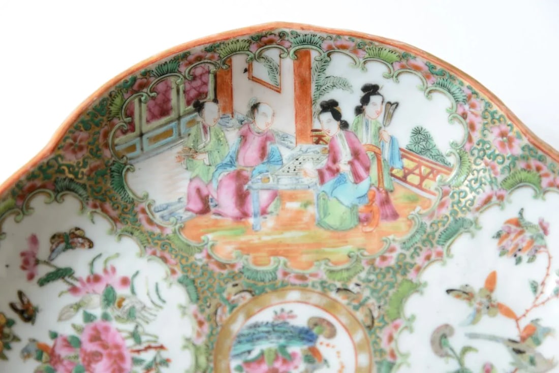 Antique Rose Medallion/Mandarin Shrimp Dish 19th Century - 3