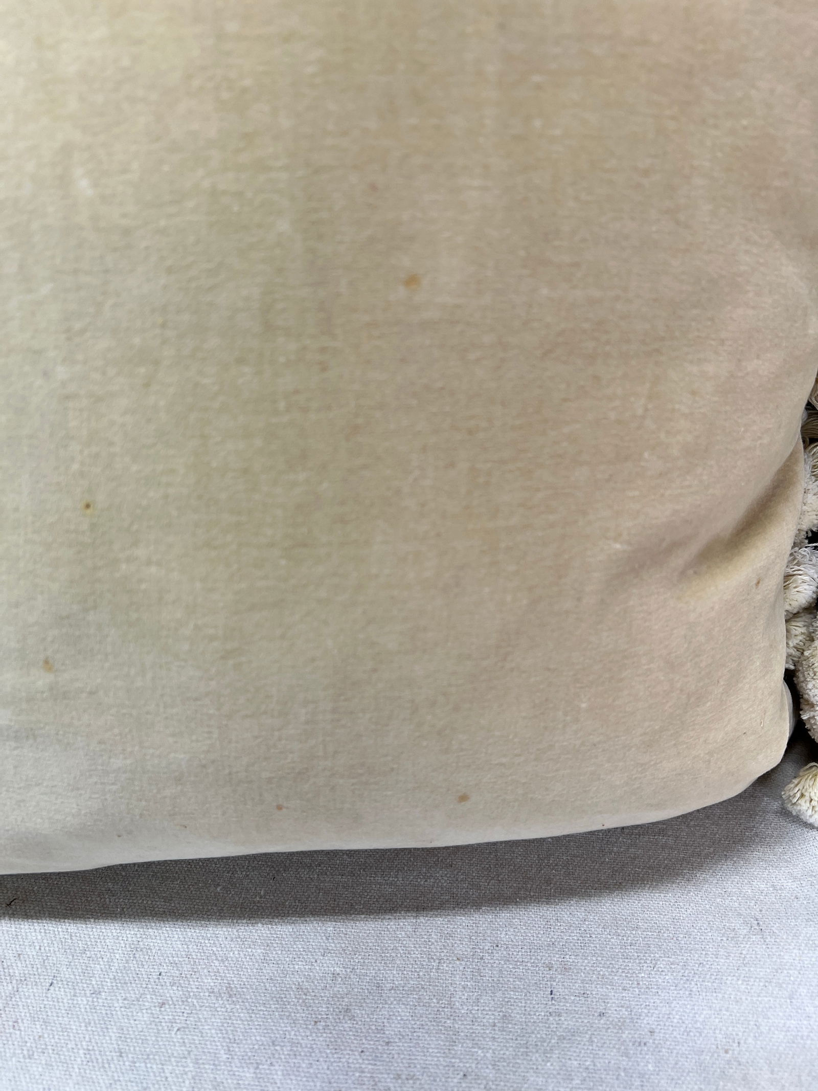 Vintage Needlepoint Petite Point Botanical Greek Key Border Floral Center Tassel Trim Down Filled Pi - 10