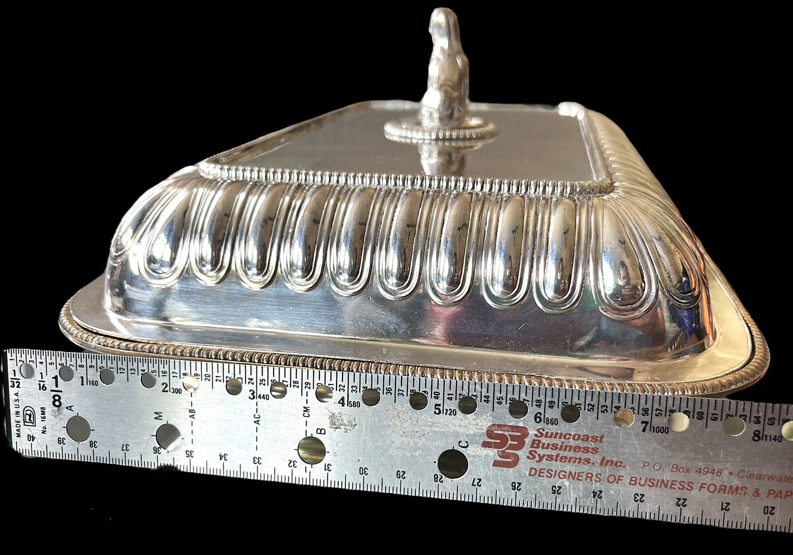 Antique Egyptian Revival Hotel Silver Mappin & Webb Covered Entree Vegetable Dish - 12