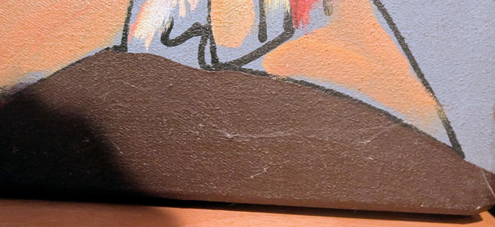 1990s Acrylic Painting With India Ink on Stretched Canvas by Brazilian Artist Fernando Duarte Modern - 11