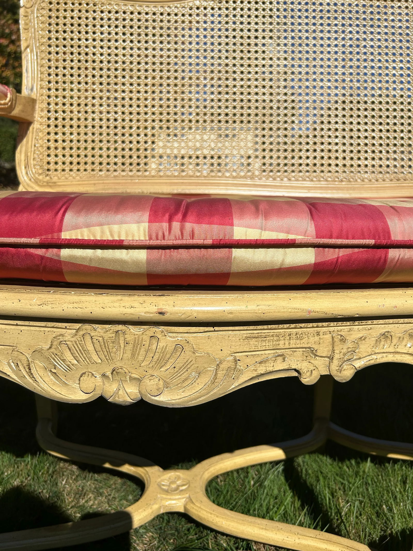 Vintage Cane Bench - 3