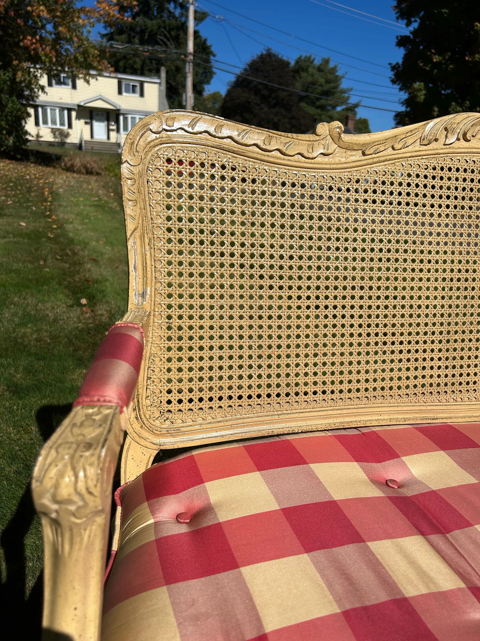 Vintage Cane Bench - 4