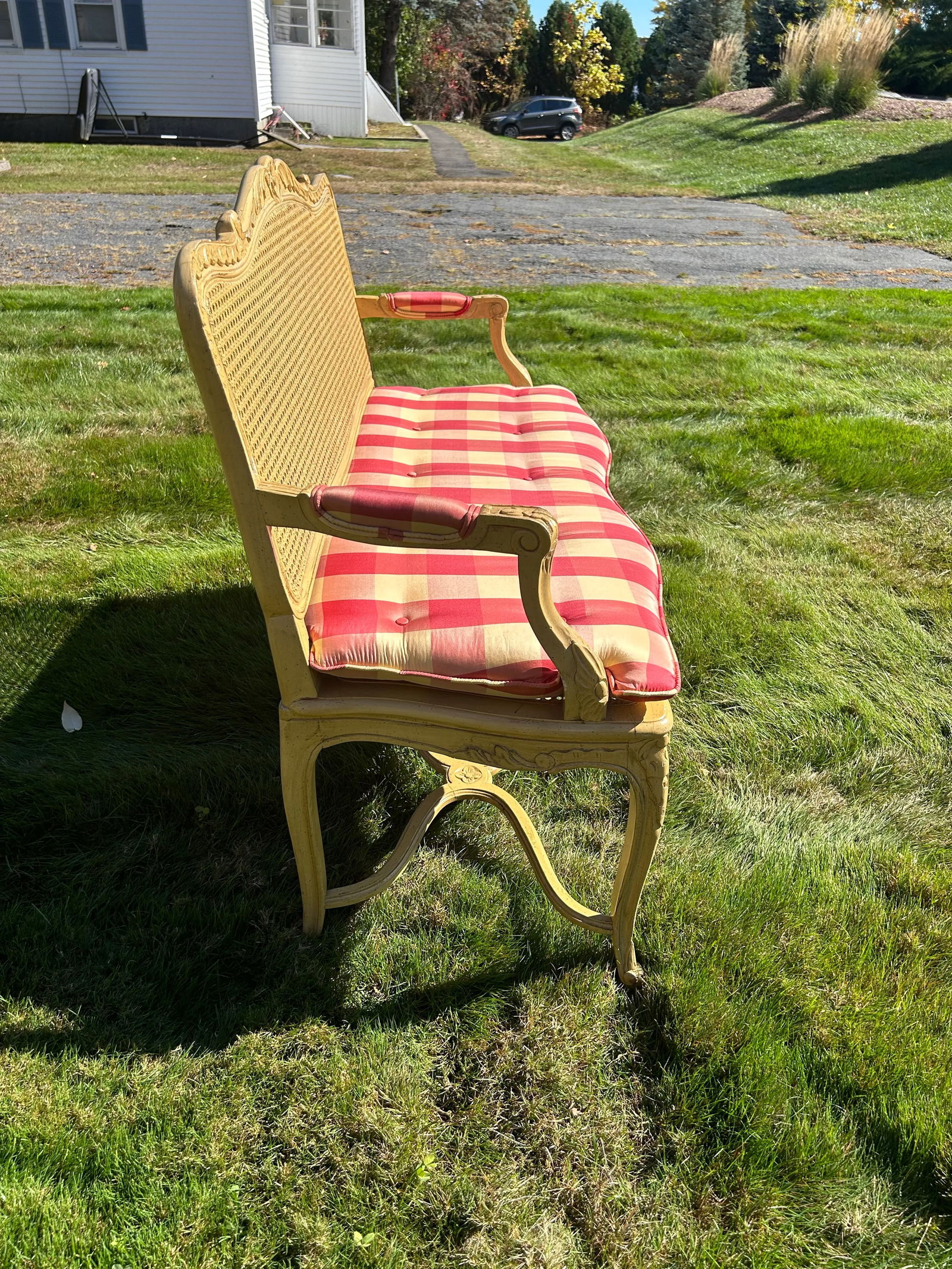 Vintage Cane Bench - 5