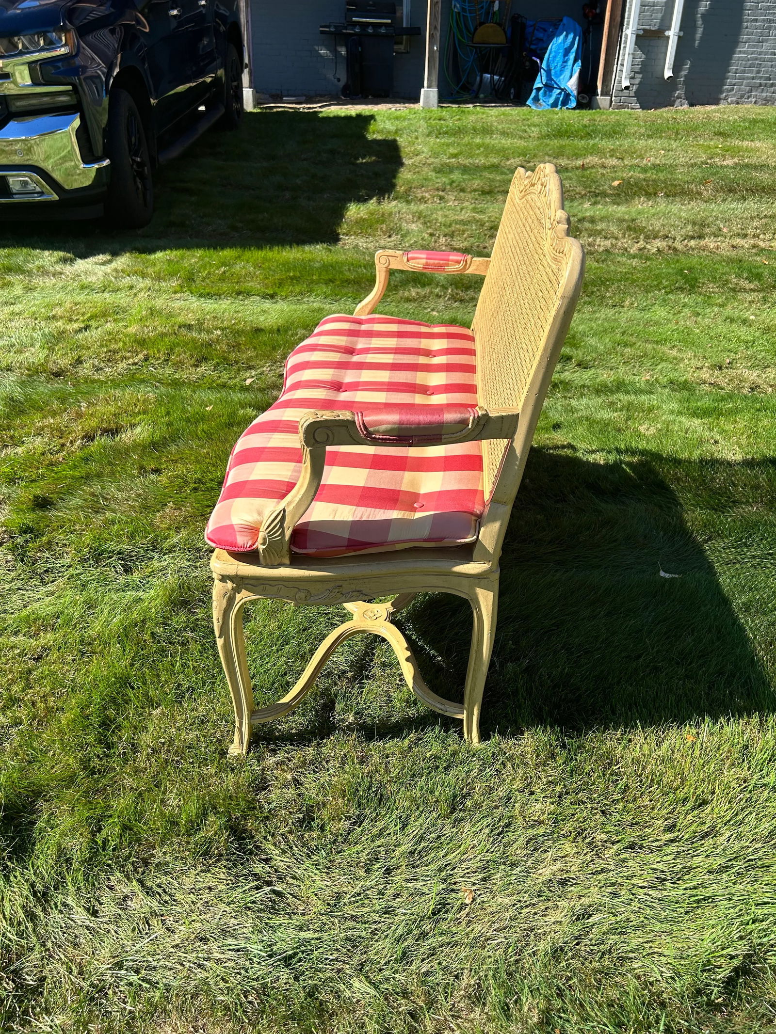 Vintage Cane Bench - 6