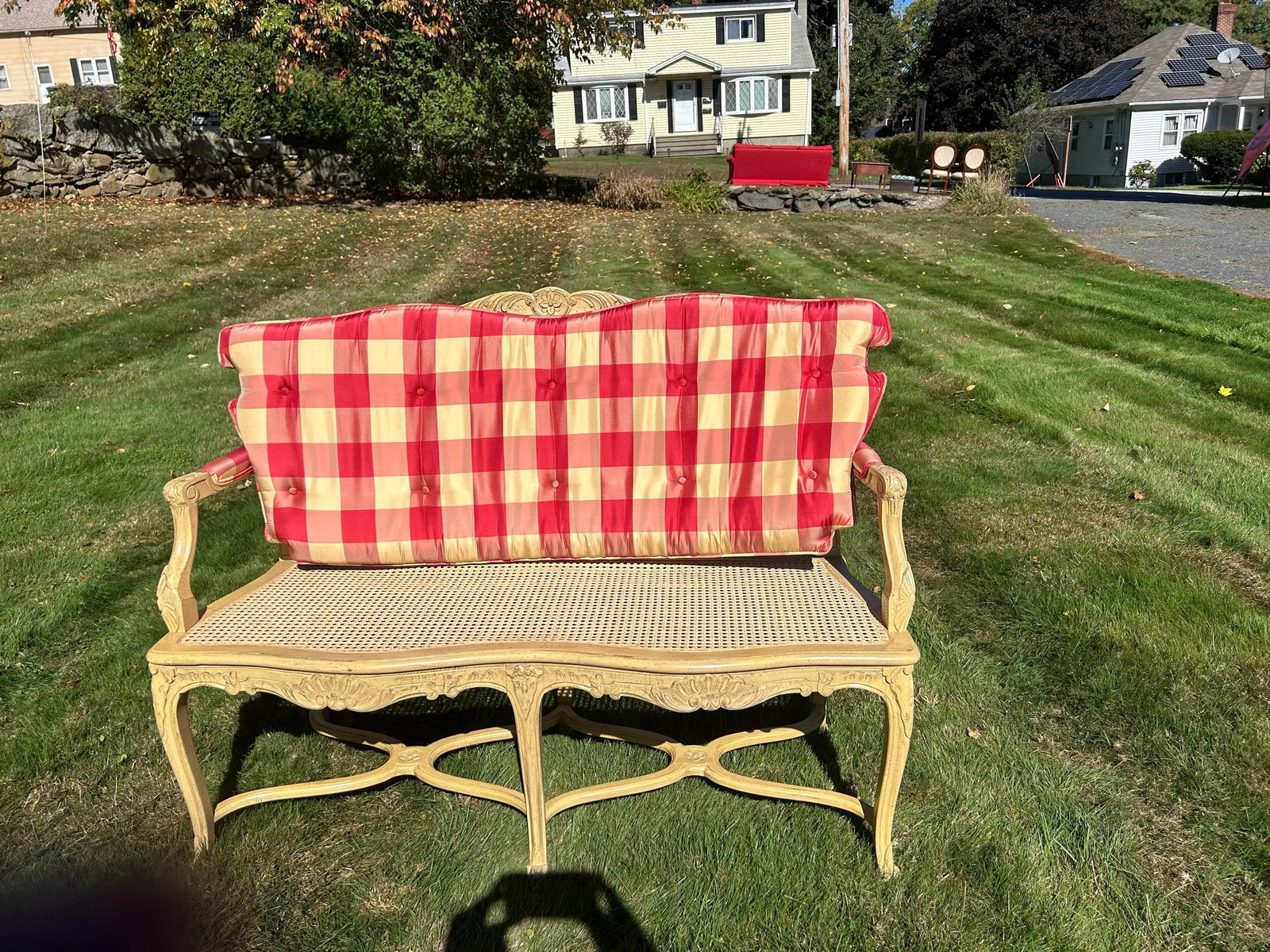 Vintage Cane Bench - 8