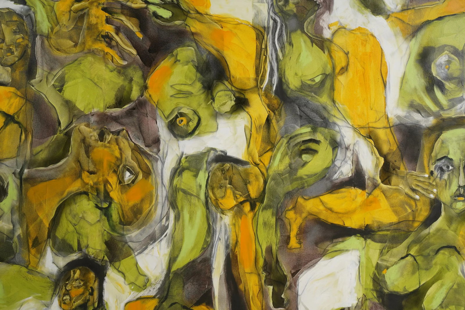 Large 84" Original Signed "Yoga Time" Painting by Laurent Proneur - 4