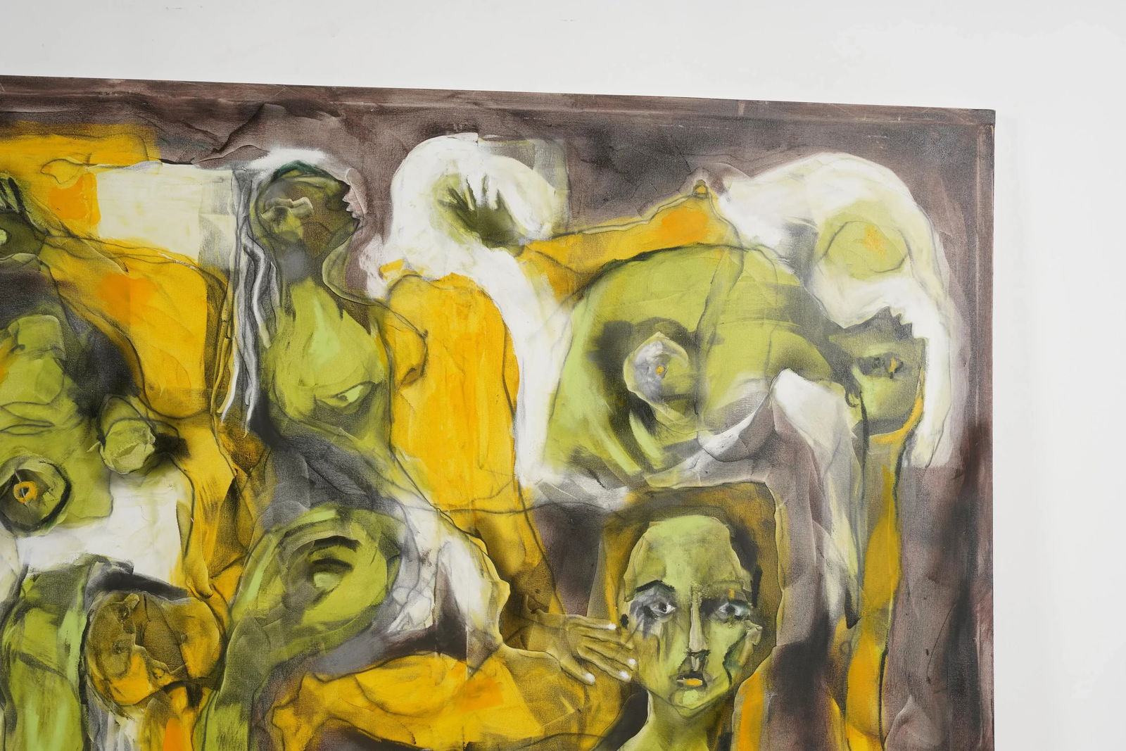 Large 84" Original Signed "Yoga Time" Painting by Laurent Proneur - 5