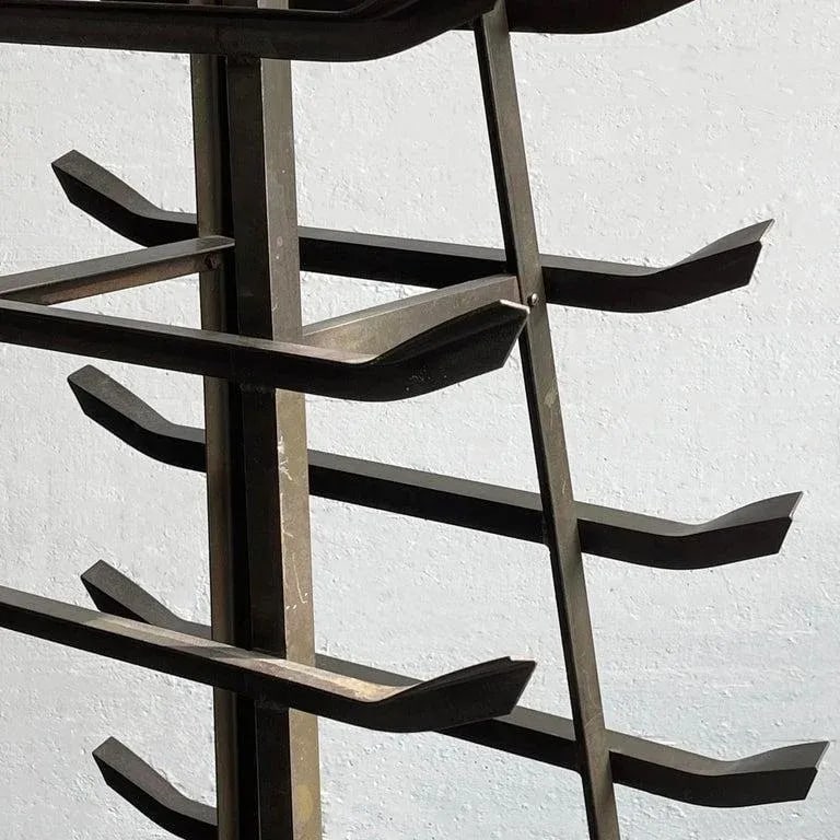 1940s Custom-Made Tall Industrial Cast Iron Tower Storage Rack Sculpture - 9