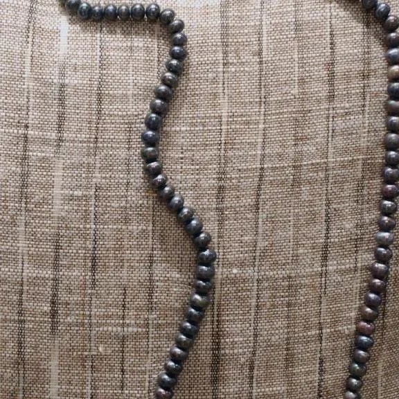 Thai Woven Linen Pillow With Chinese Pearls - 3
