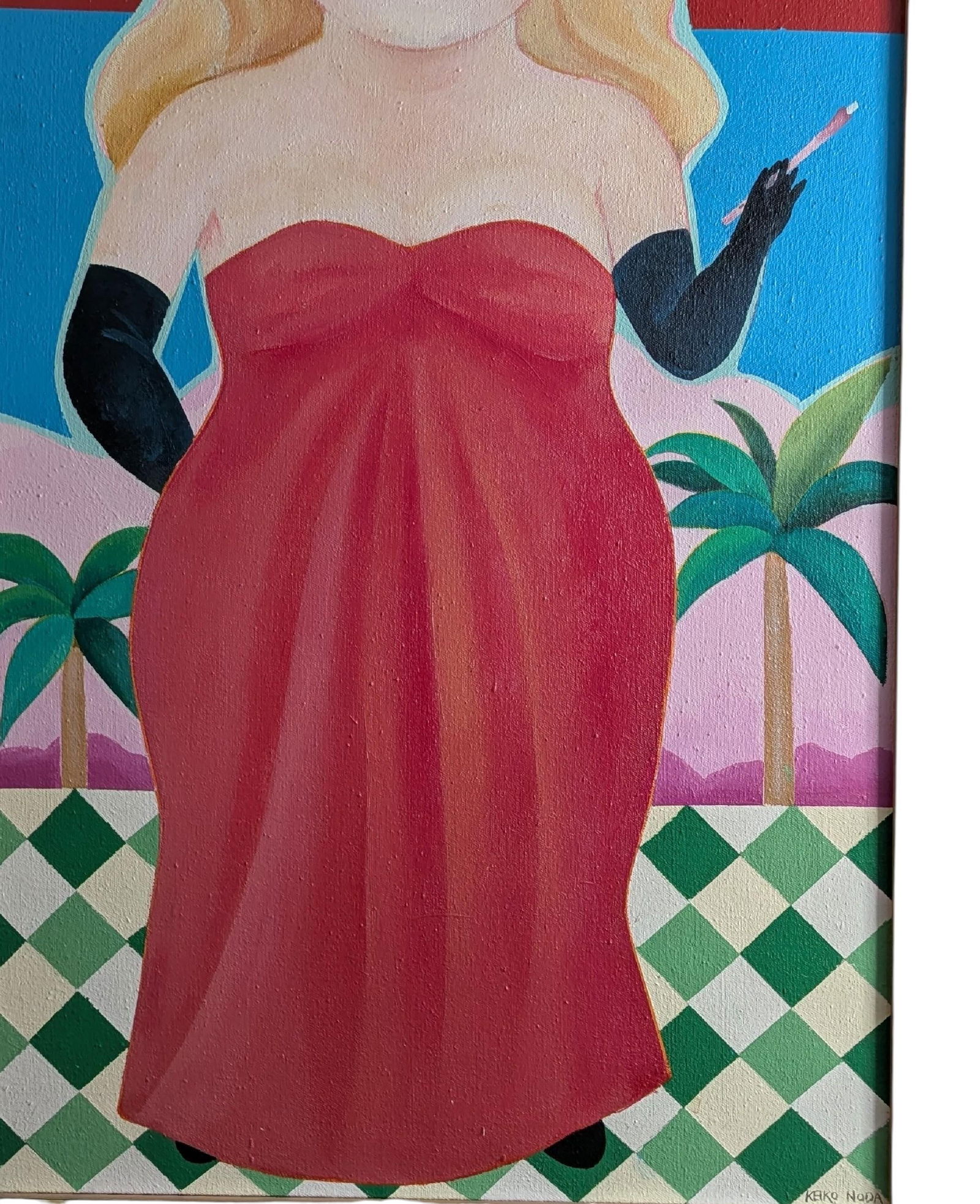 Framed Original Acrylic on Canvas by Keiko Noda Cantor, (Japanese 20th Century) Dated 1982 - 3