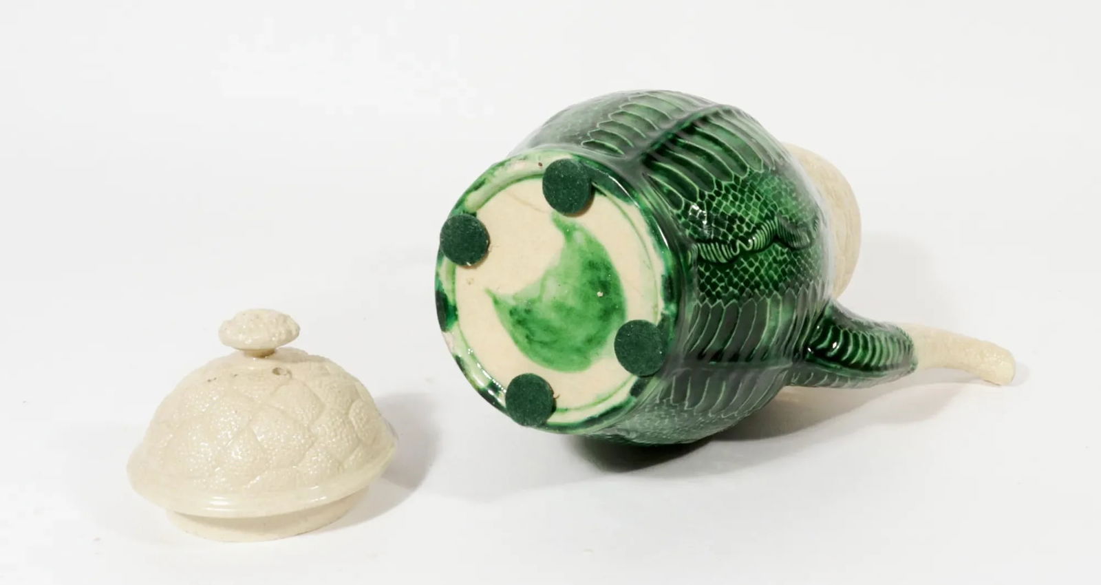 English Staffordshire Creamware Pottery Cauliflower Coffee Pot and Cover - 7