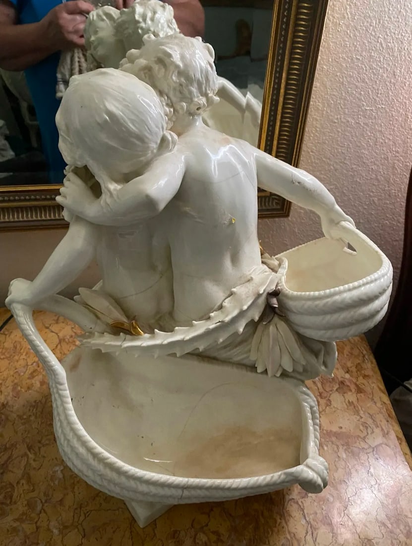 Early 19th Century Antique Sevres Style Putti Statue - 6