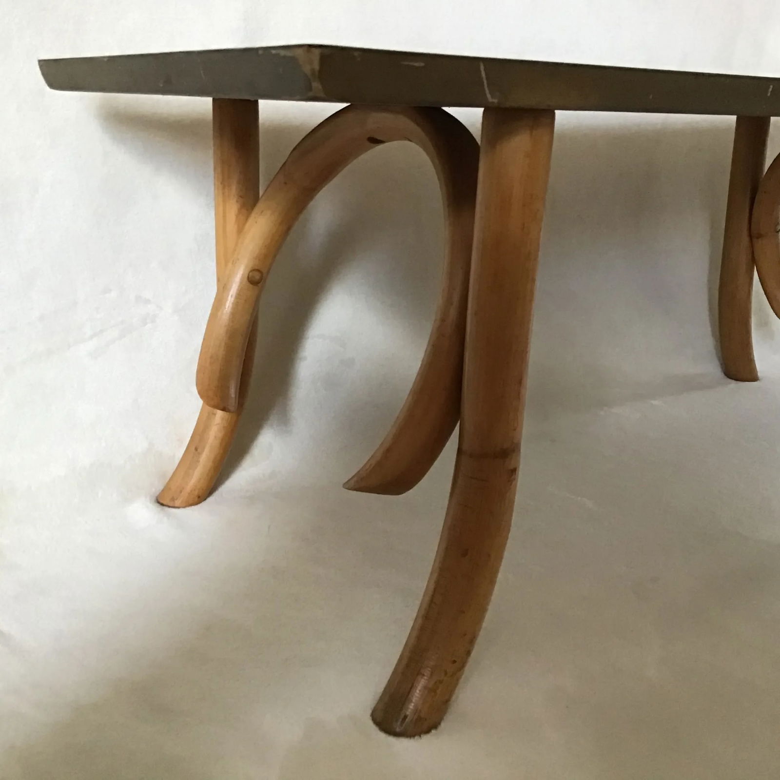 Vintage Mid Century Rattan Bamboo Bentwood Cocktail Table - 3