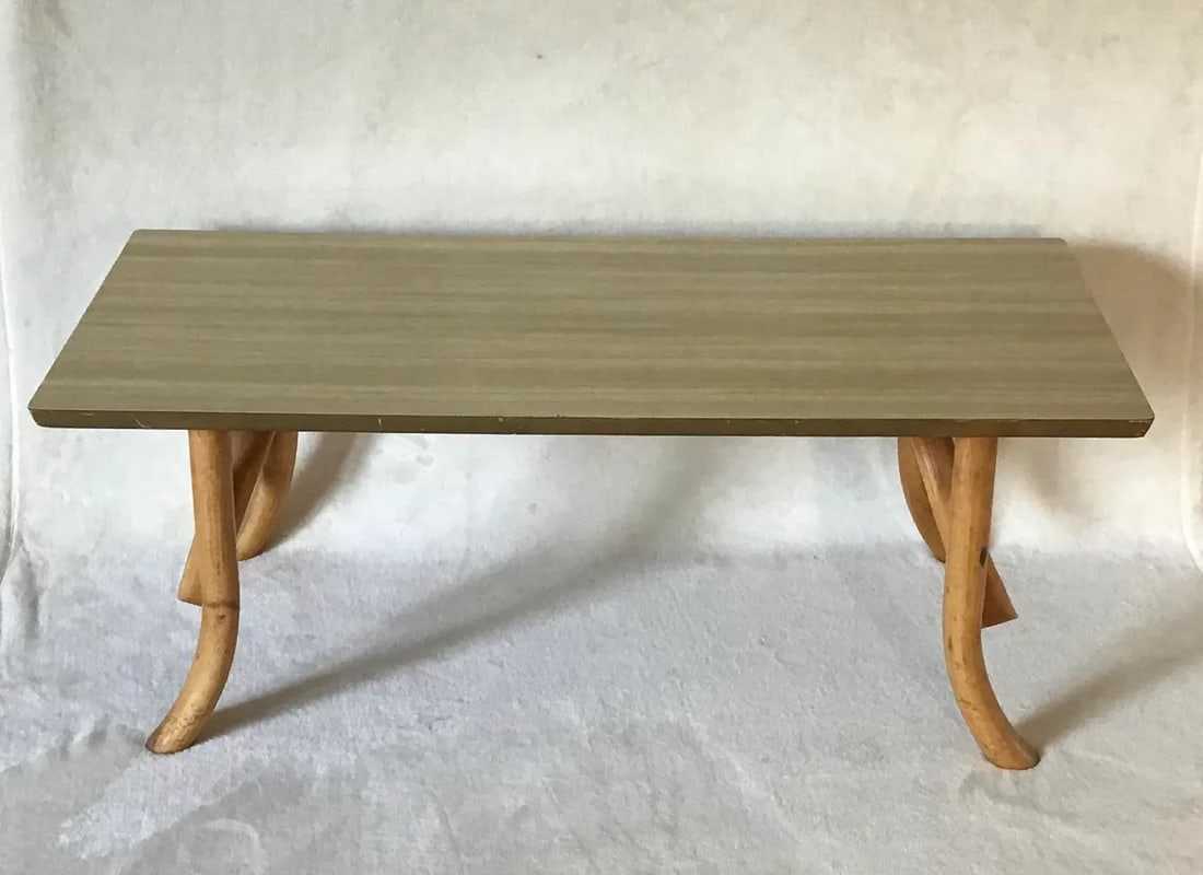 Vintage Mid Century Rattan Bamboo Bentwood Cocktail Table - 4