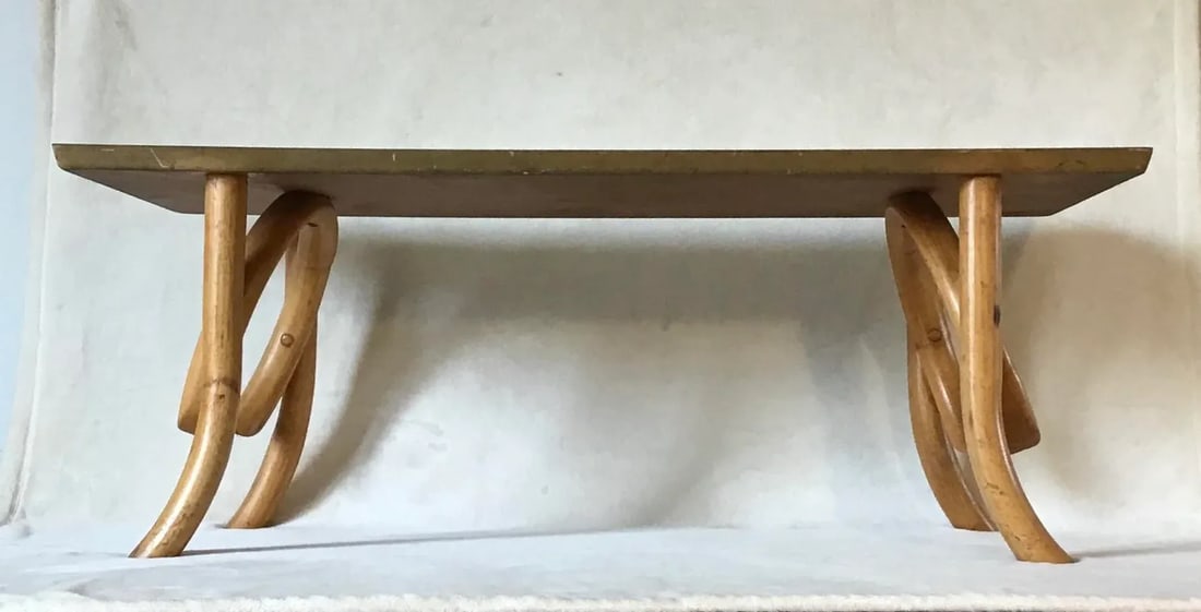 Vintage Mid Century Rattan Bamboo Bentwood Cocktail Table - 6