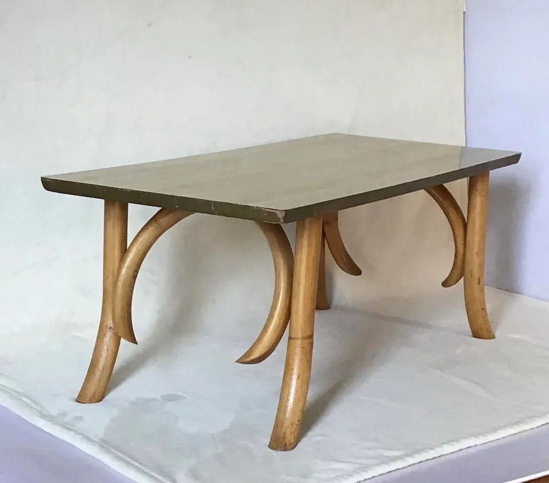 Vintage Mid Century Rattan Bamboo Bentwood Cocktail Table - 9
